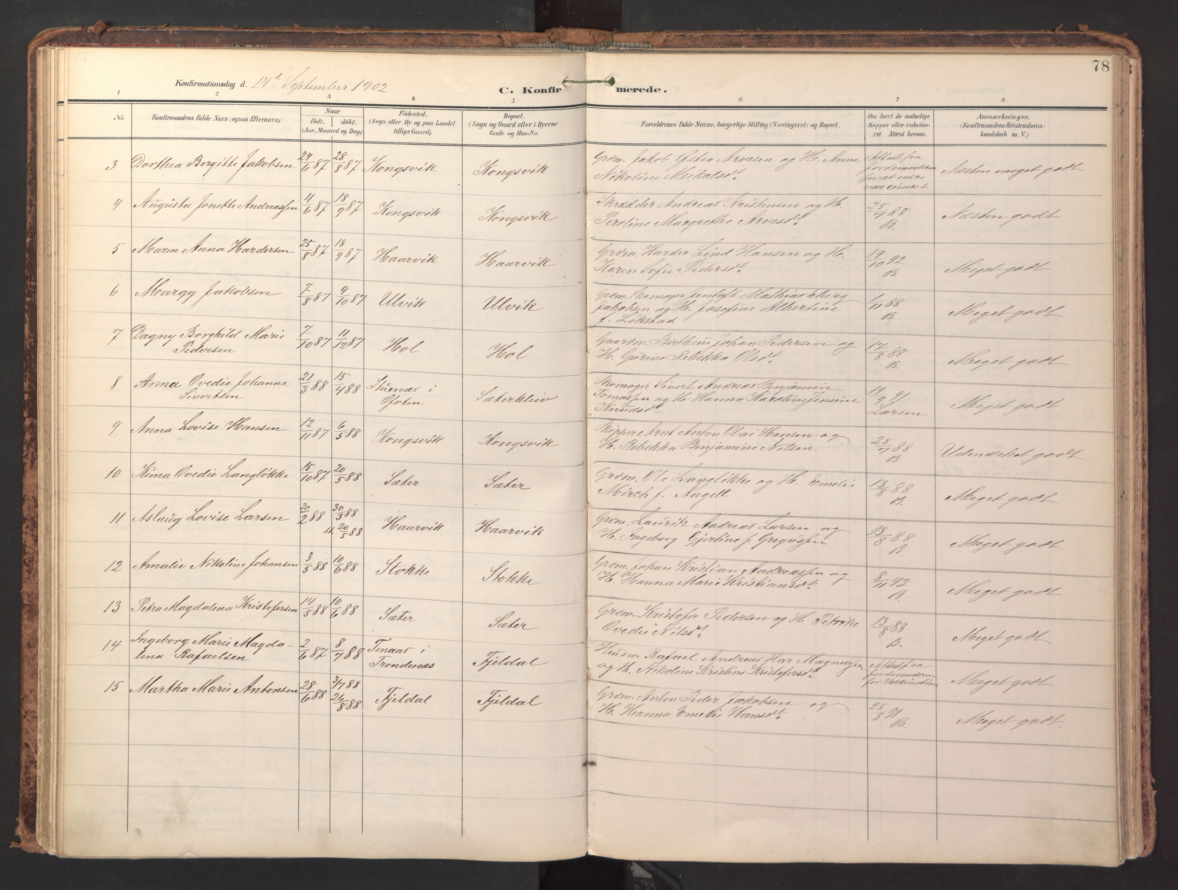 Ministerialprotokoller, klokkerbøker og fødselsregistre - Nordland, AV/SAT-A-1459/865/L0926: Parish register (official) no. 865A04, 1897-1912, p. 78