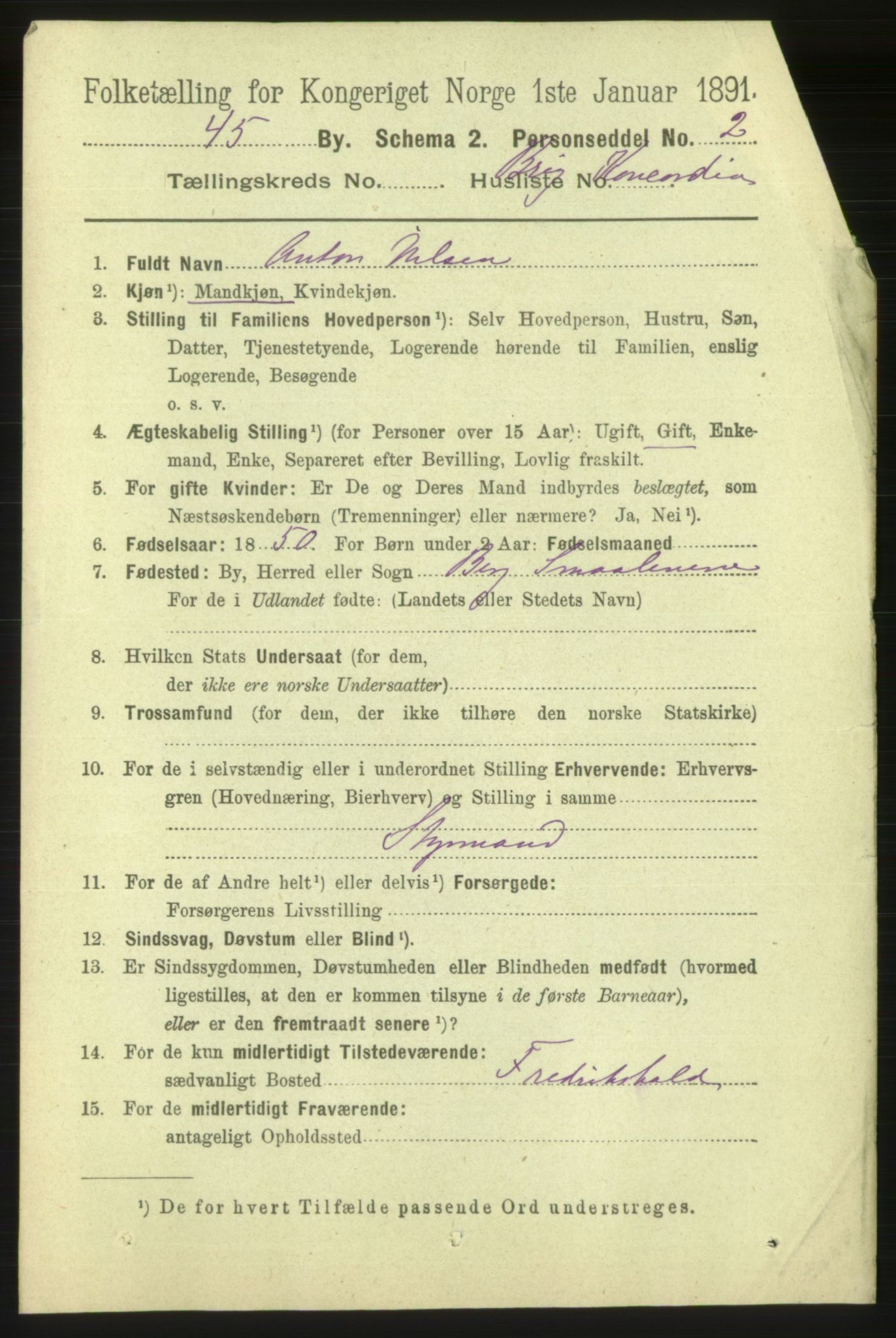 RA, 1891 census for 1105 Kopervik, 1891, p. 875