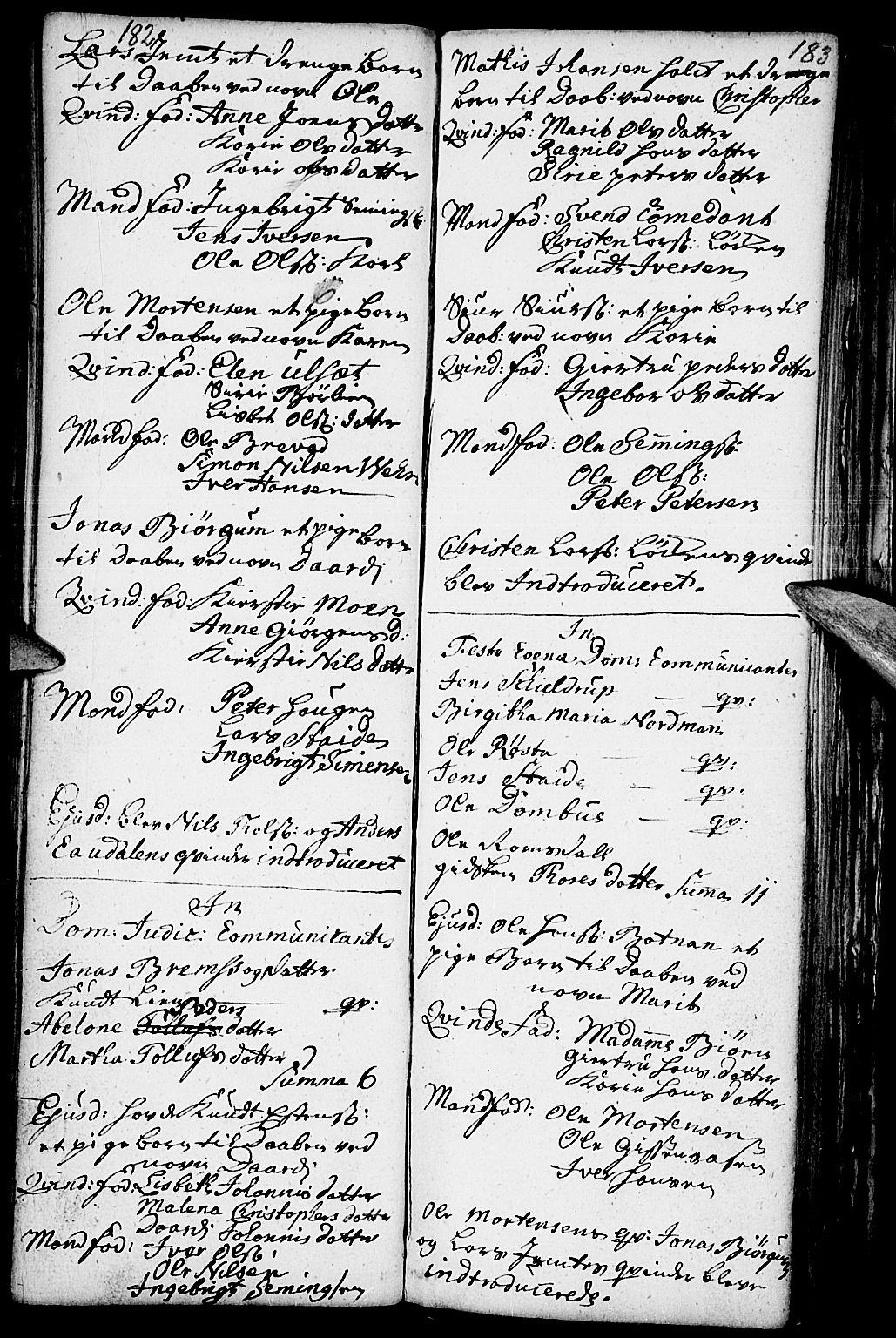 Kvikne prestekontor, SAH/PREST-064/H/Ha/Haa/L0001: Parish register (official) no. 1, 1740-1756, p. 182-183