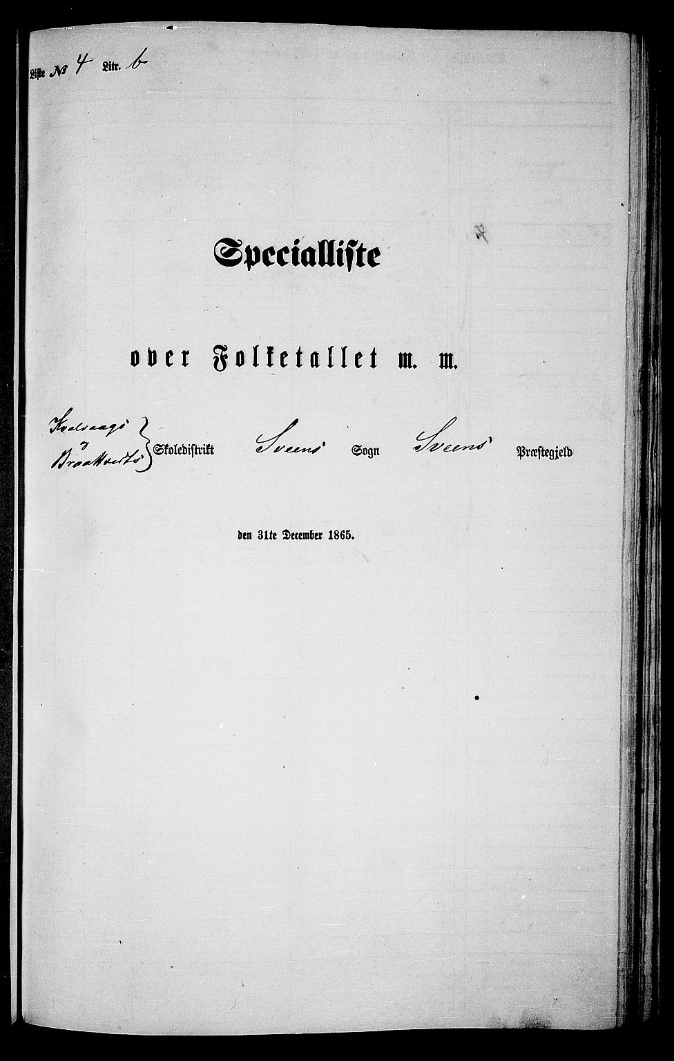 RA, 1865 census for Sveio, 1865, p. 113
