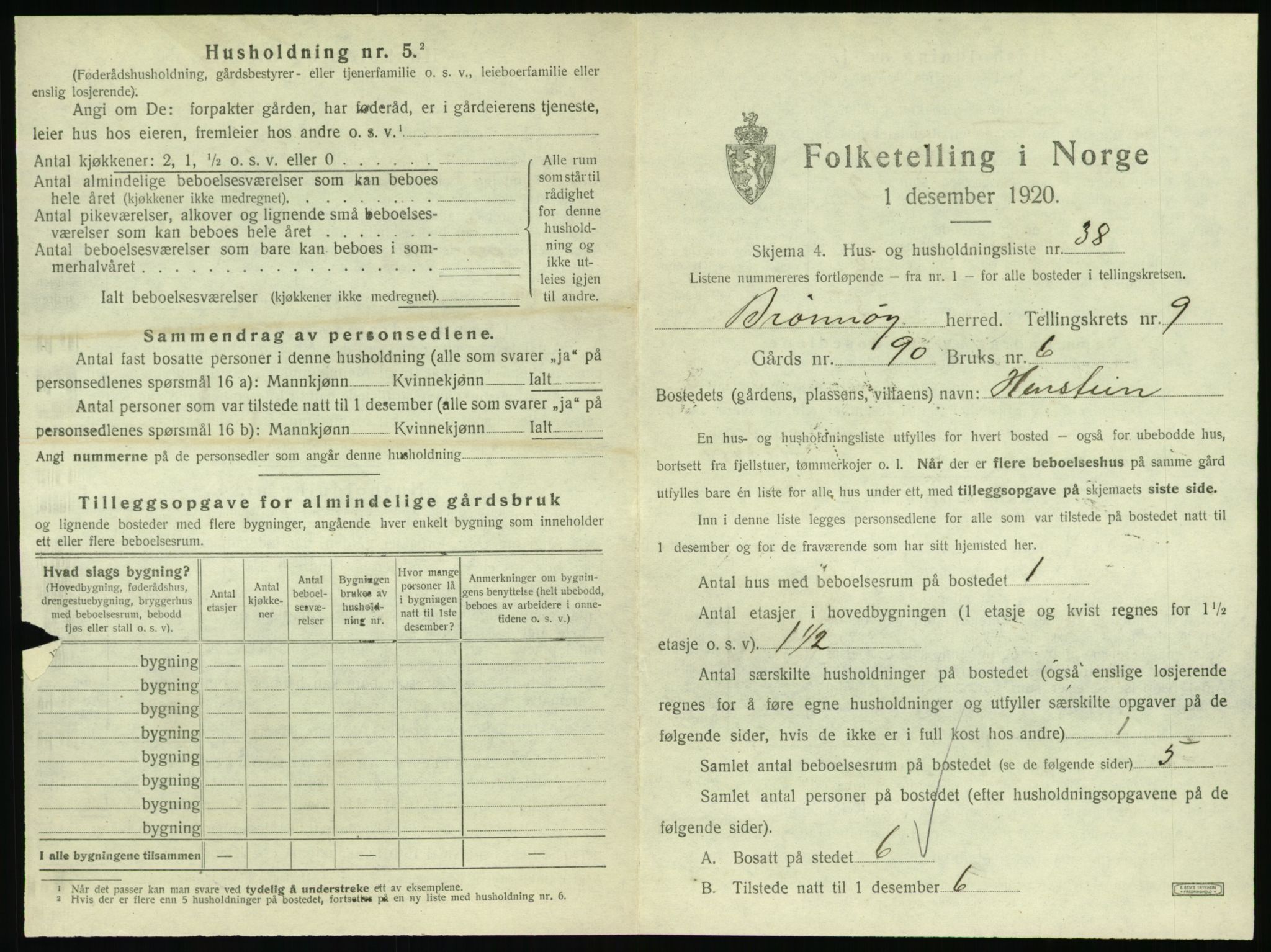 SAT, 1920 census for Brønnøy, 1920, p. 972