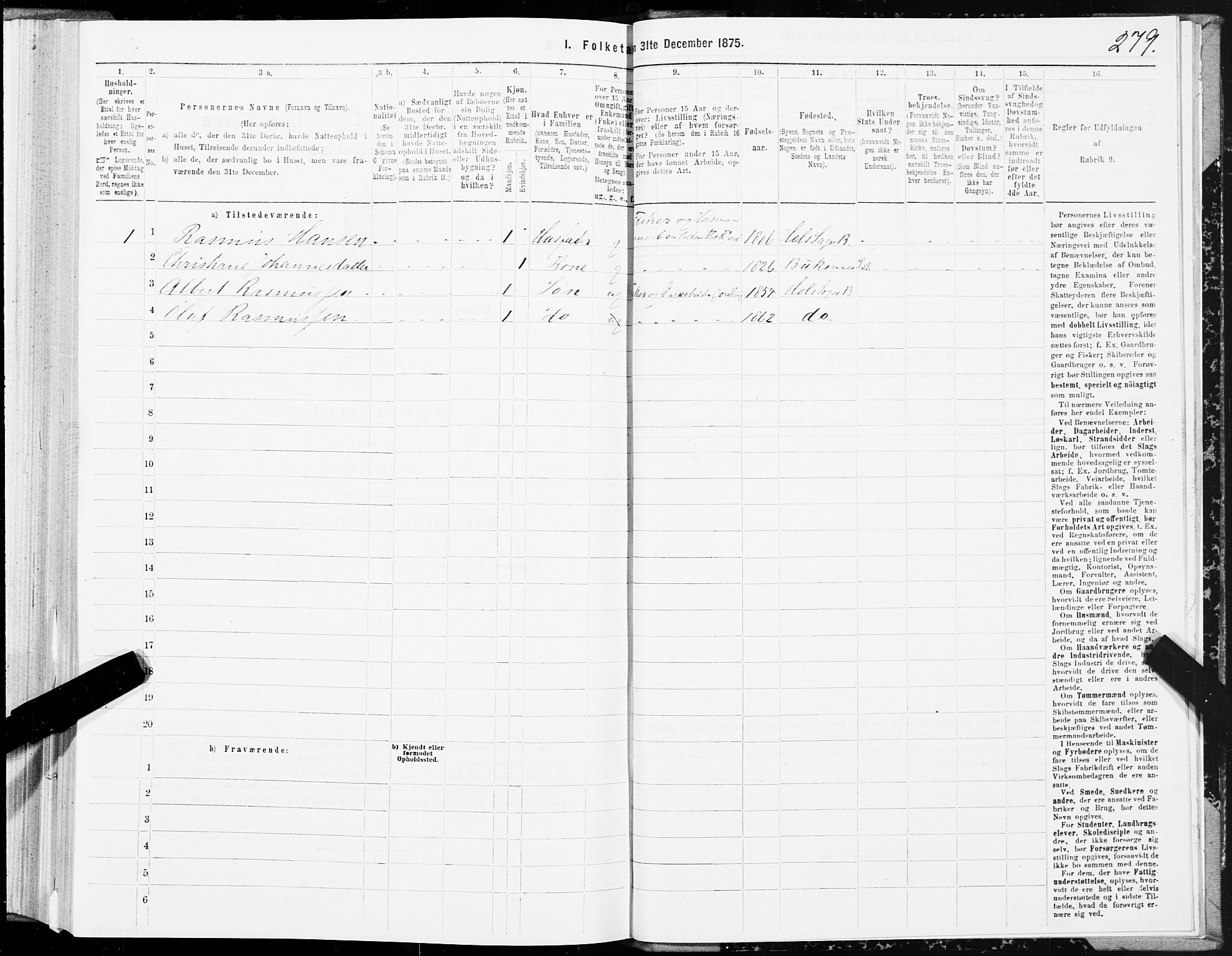 SAT, 1875 census for 1860P Buksnes, 1875, p. 3279