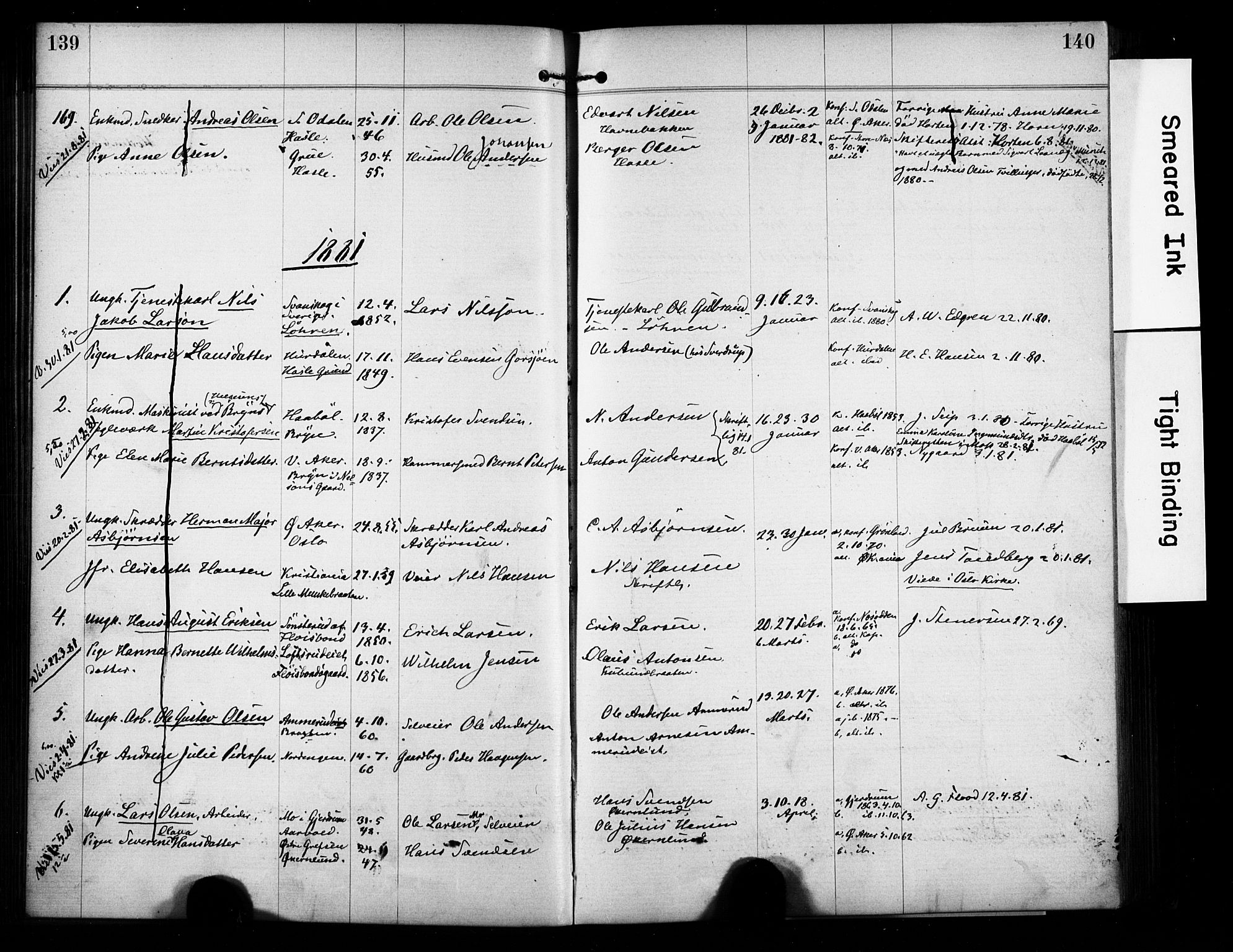 Østre Aker prestekontor Kirkebøker, AV/SAO-A-10840/H/Ha/L0004: Banns register no. I 4, 1878-1901, p. 139-140