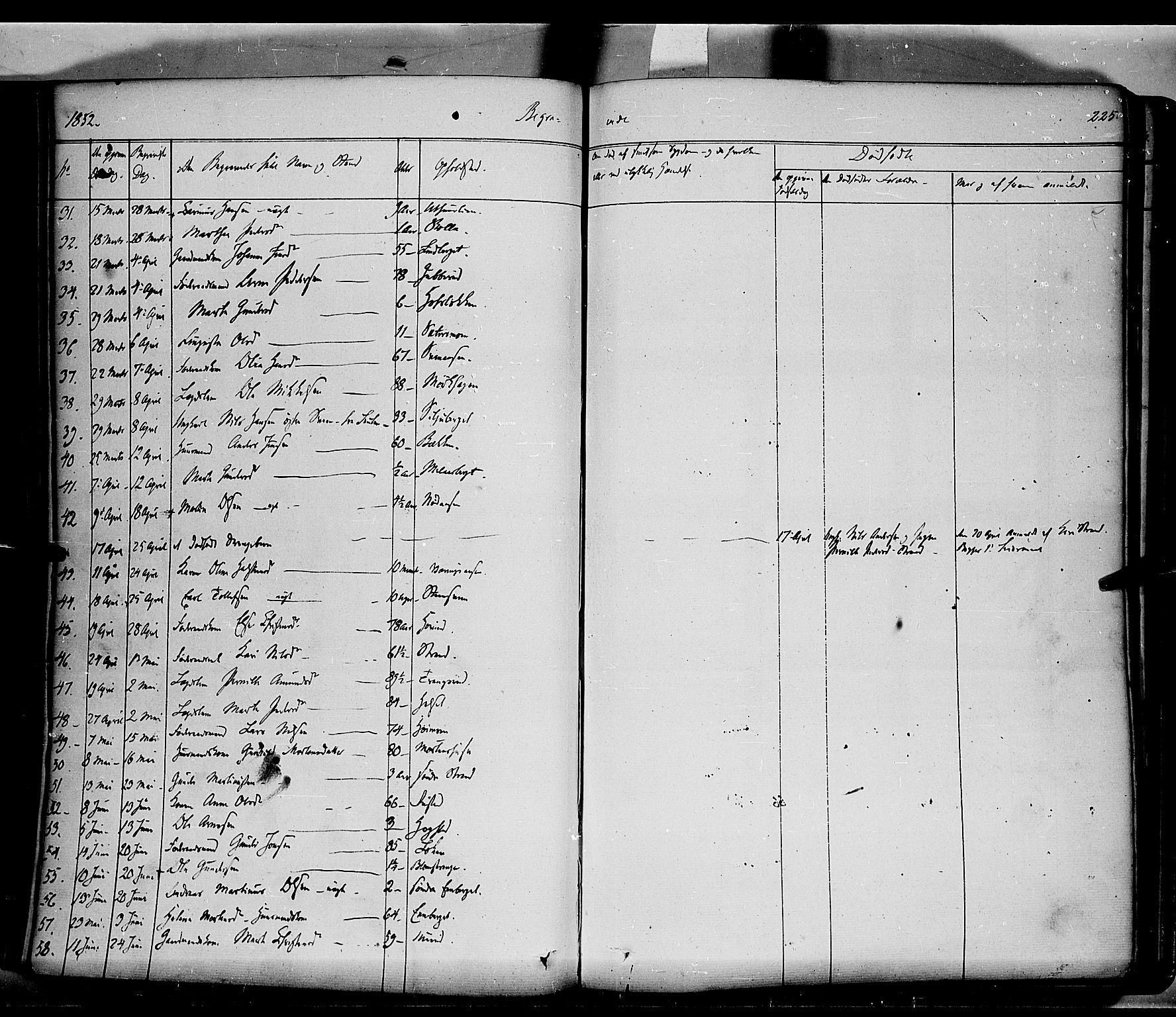 Elverum prestekontor, AV/SAH-PREST-044/H/Ha/Haa/L0009: Parish register (official) no. 9, 1843-1856, p. 225