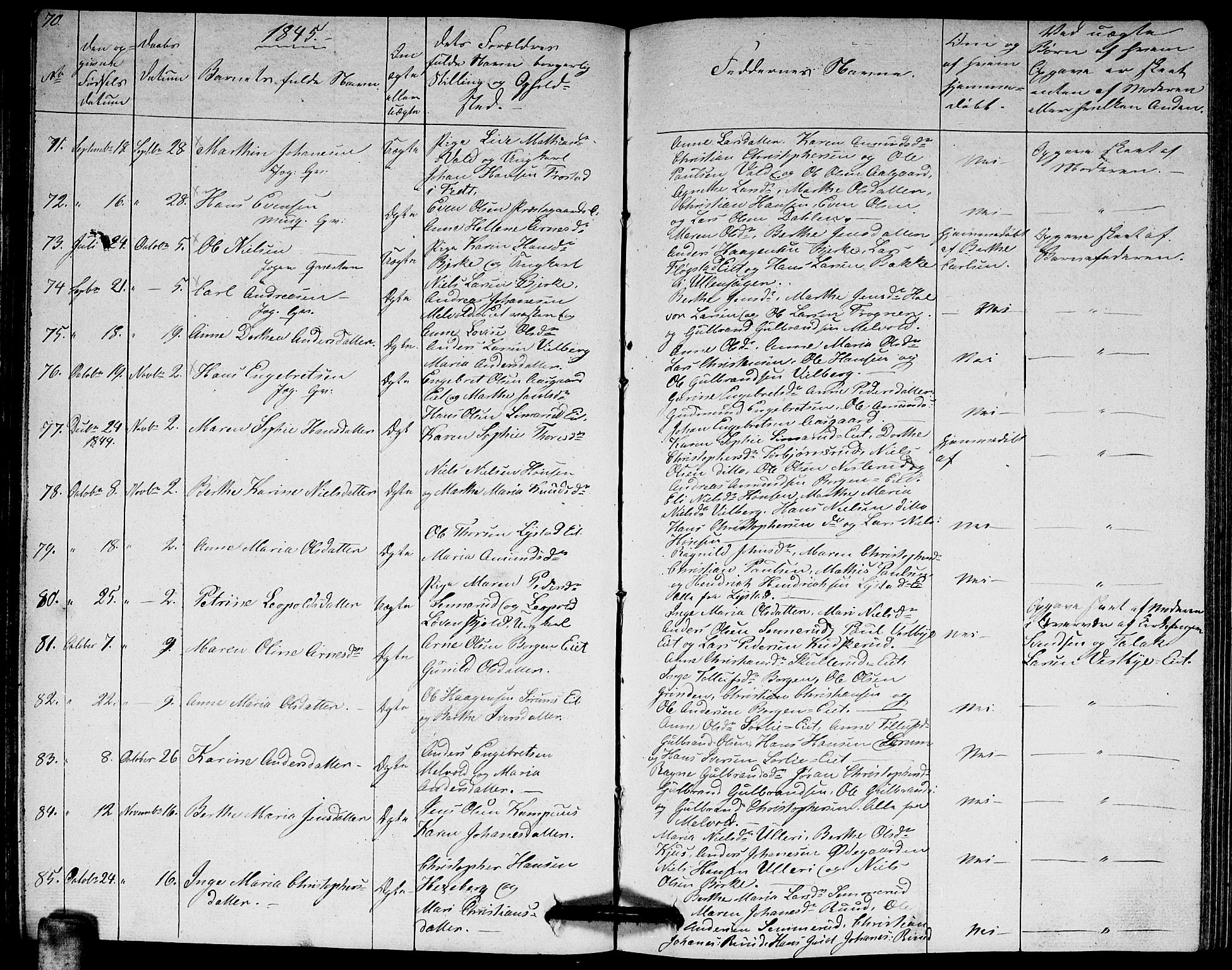 Sørum prestekontor Kirkebøker, SAO/A-10303/G/Ga/L0002: Parish register (copy) no. I 2, 1829-1845, p. 70