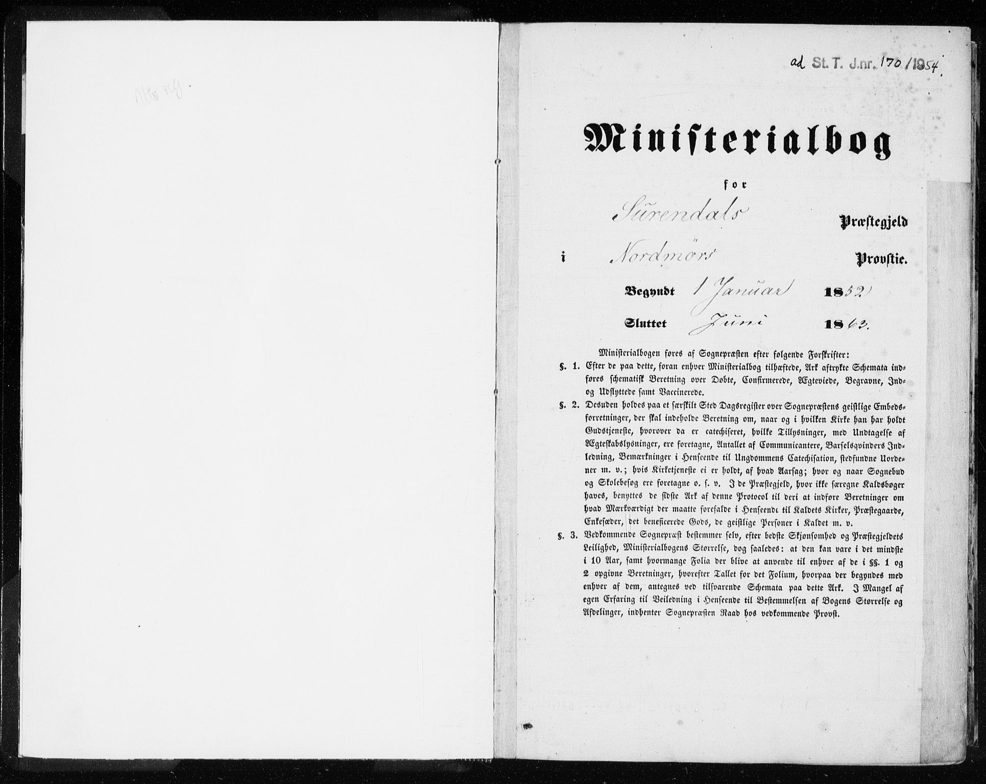 Ministerialprotokoller, klokkerbøker og fødselsregistre - Møre og Romsdal, SAT/A-1454/595/L1044: Parish register (official) no. 595A06, 1852-1863