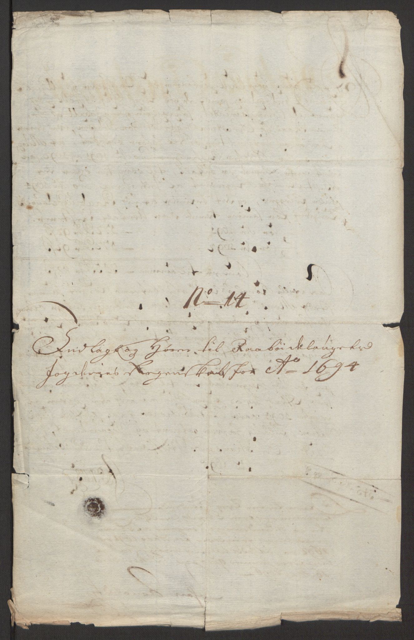 Rentekammeret inntil 1814, Reviderte regnskaper, Fogderegnskap, RA/EA-4092/R40/L2444: Fogderegnskap Råbyggelag, 1693-1696, p. 199