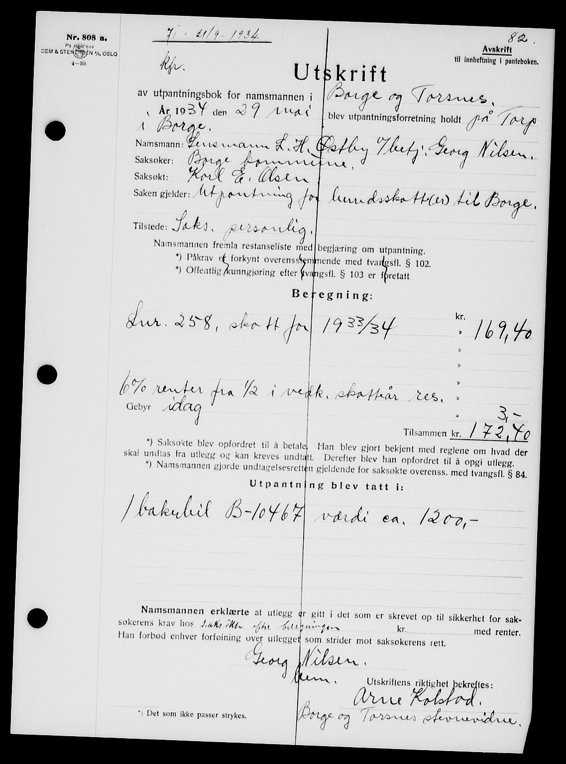 Tune sorenskriveri, AV/SAO-A-10470/G/Gb/Gbb/L0004: Mortgage book no. II 20-24, 1933-1935, Deed date: 21.09.1934