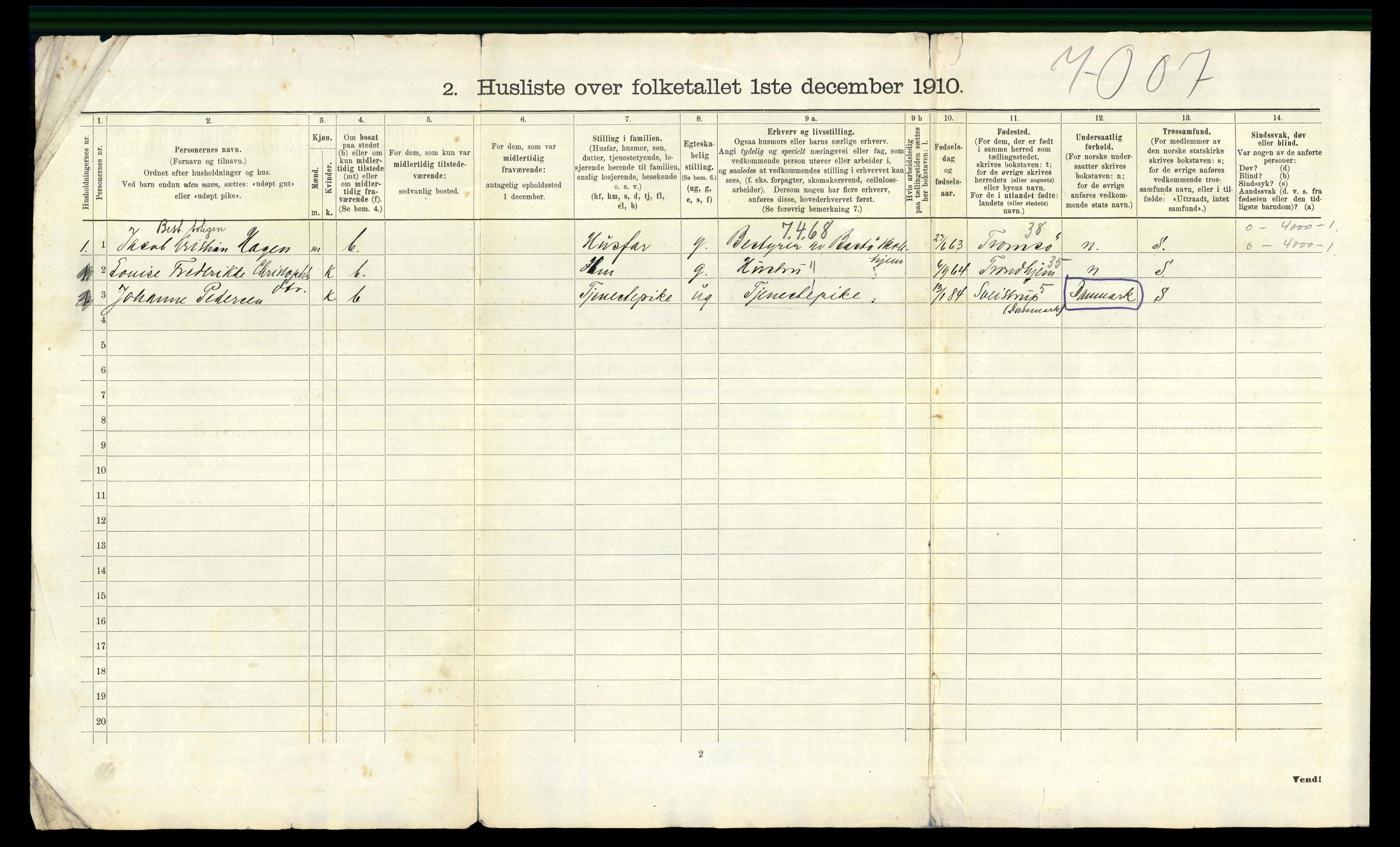 RA, 1910 census for Borre, 1910, p. 622