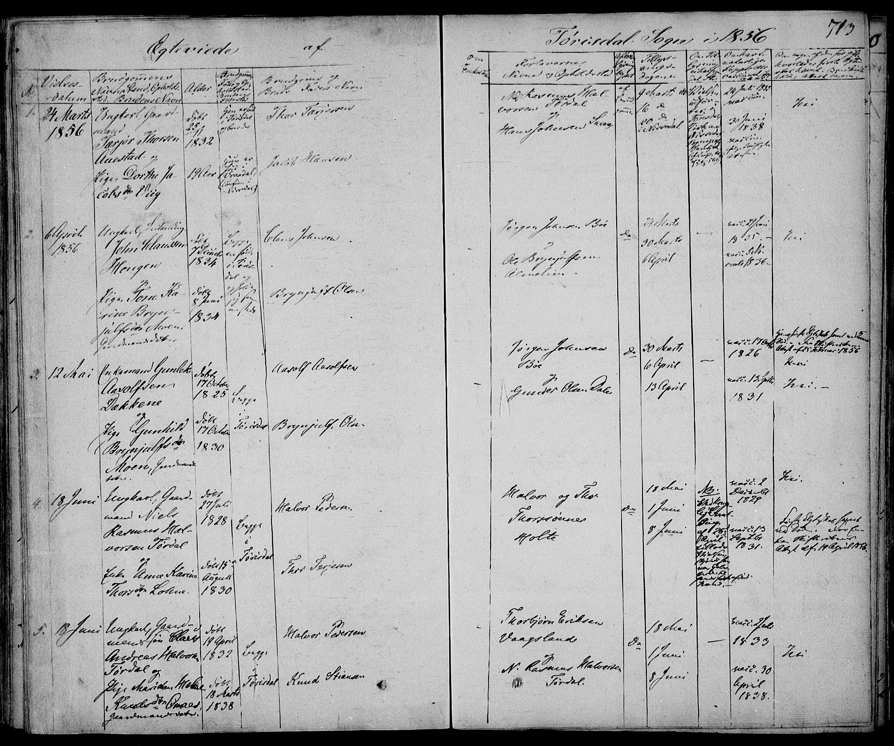 Drangedal kirkebøker, AV/SAKO-A-258/F/Fa/L0007b: Parish register (official) no. 7b, 1837-1856, p. 713