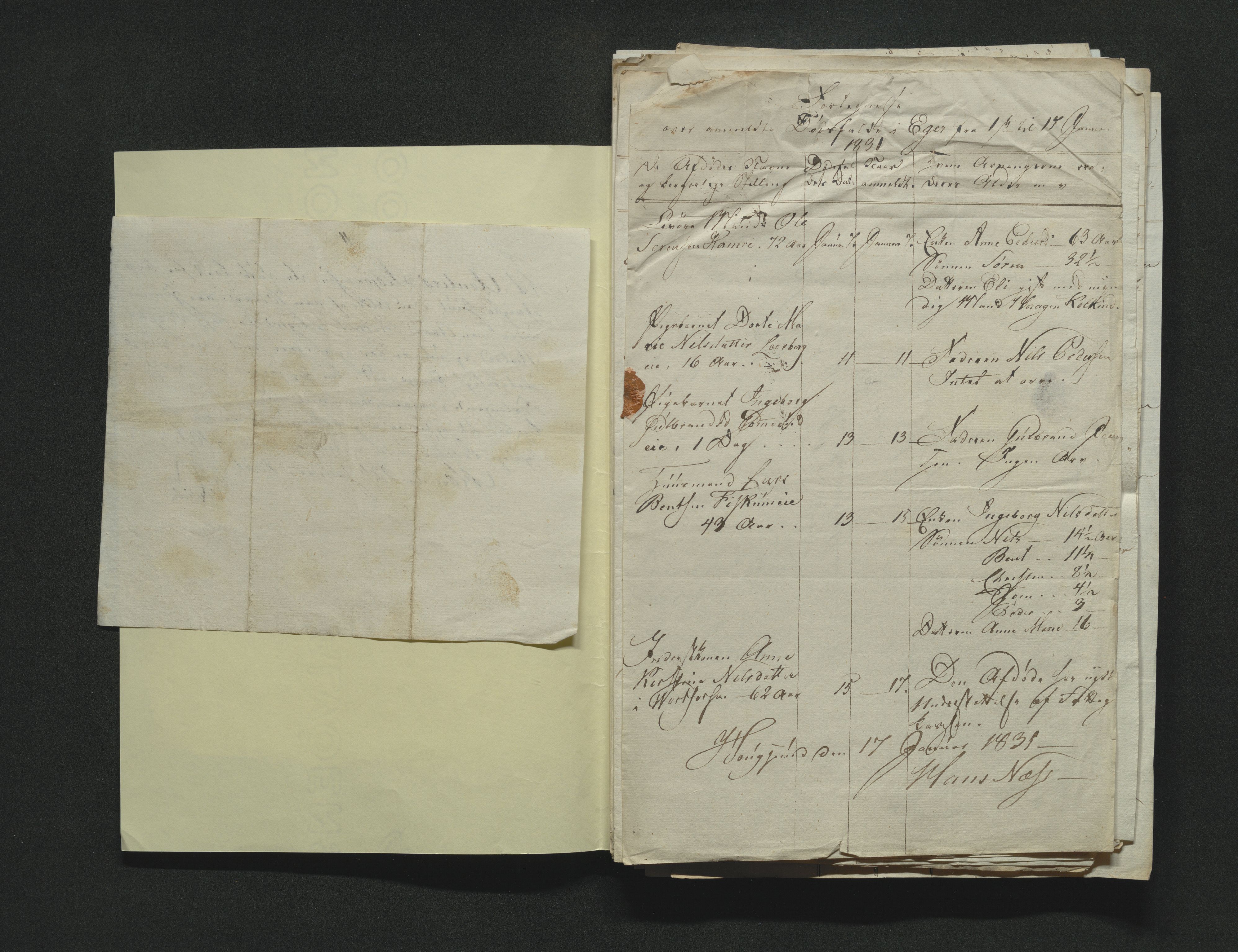 Eiker, Modum og Sigdal sorenskriveri, AV/SAKO-A-123/H/Ha/Hab/L0003: Dødsfallsmeldinger, 1830-1833