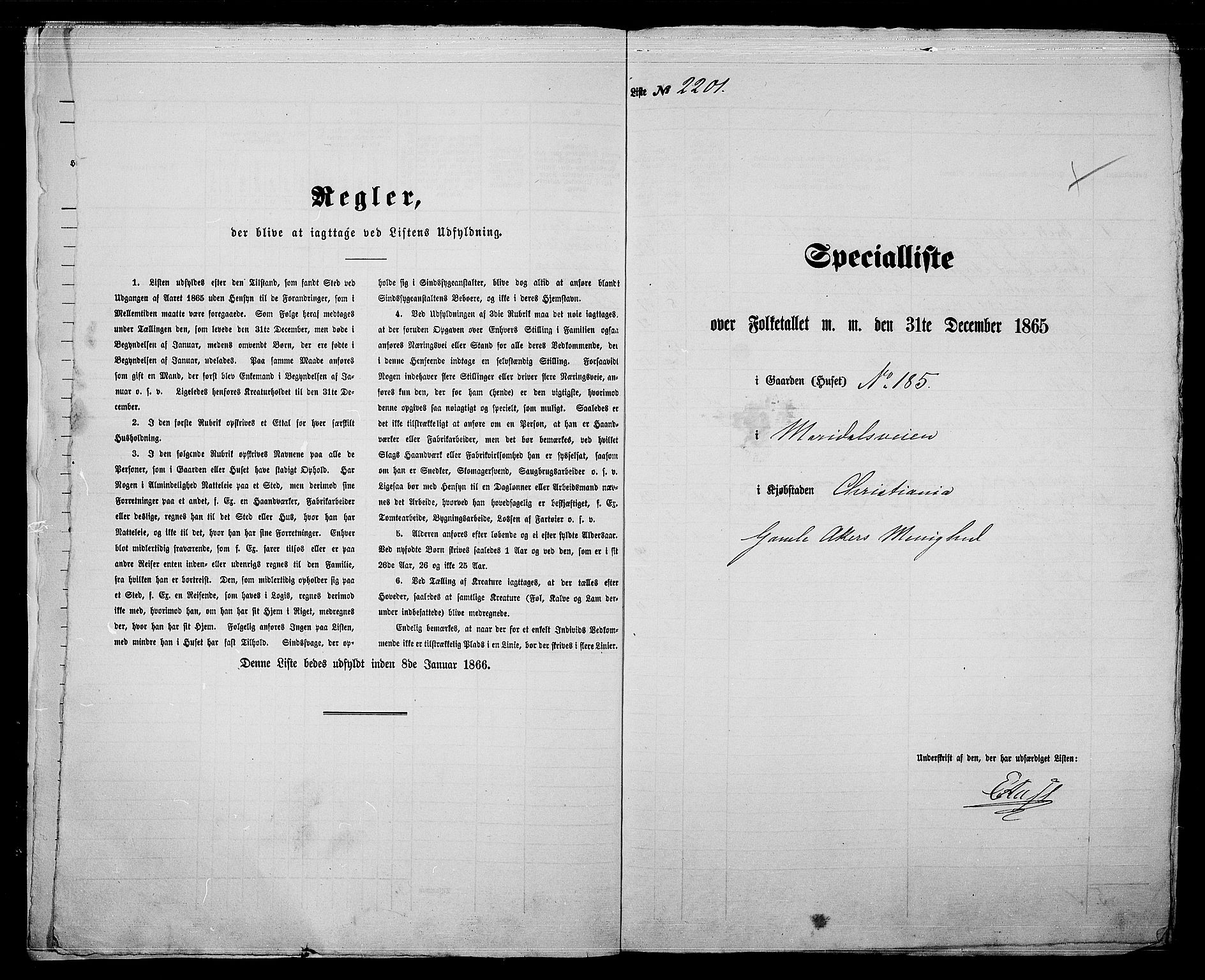 RA, 1865 census for Kristiania, 1865, p. 4907