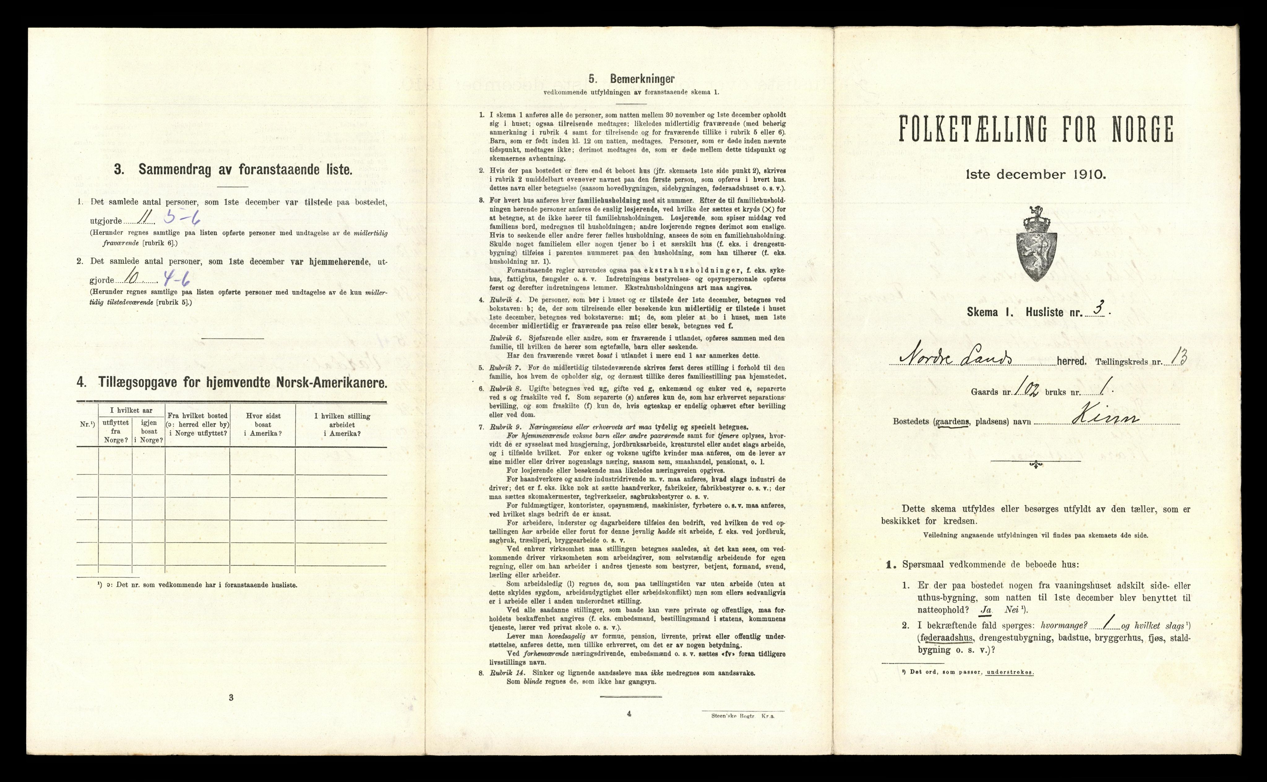 RA, 1910 census for Nordre Land, 1910, p. 1349