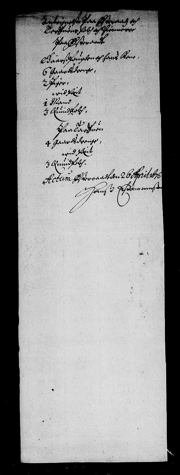 Rentekammeret inntil 1814, Reviderte regnskaper, Stiftamtstueregnskaper, Trondheim stiftamt og Nordland amt, RA/EA-6044/R/Rd/L0044: Trondheim stiftamt, 1671-1676