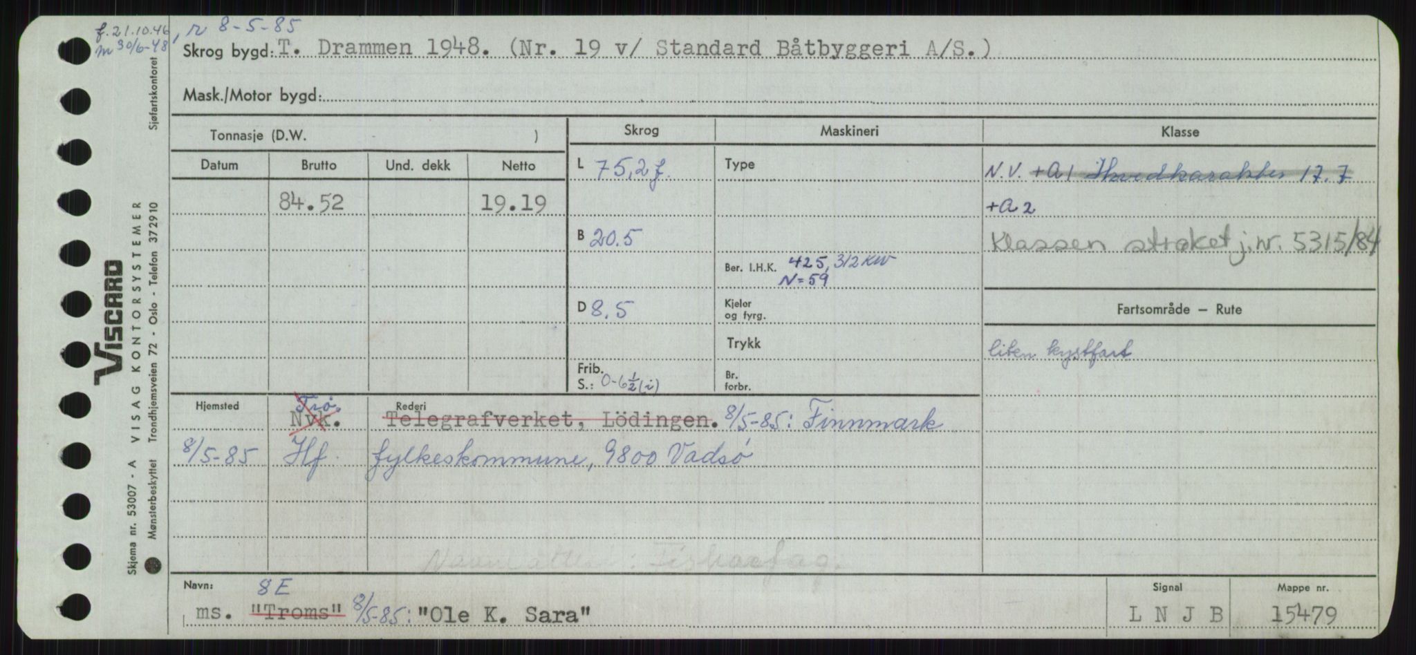 Sjøfartsdirektoratet med forløpere, Skipsmålingen, AV/RA-S-1627/H/Ha/L0004/0002: Fartøy, Mas-R / Fartøy, Odin-R, p. 57