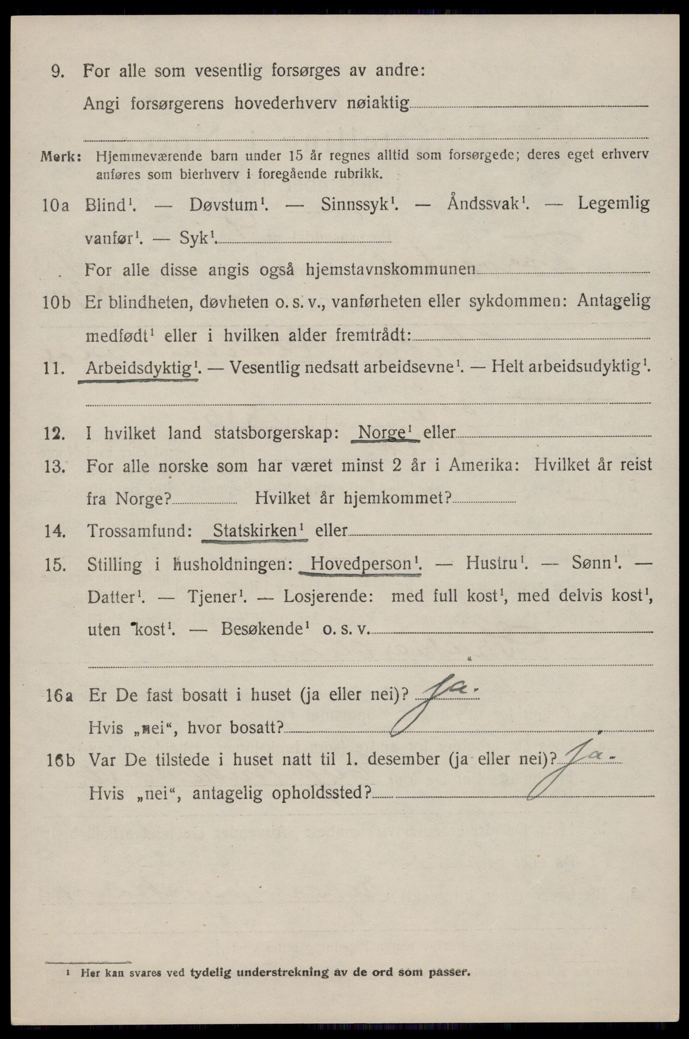 SAST, 1920 census for Torvastad, 1920, p. 5609
