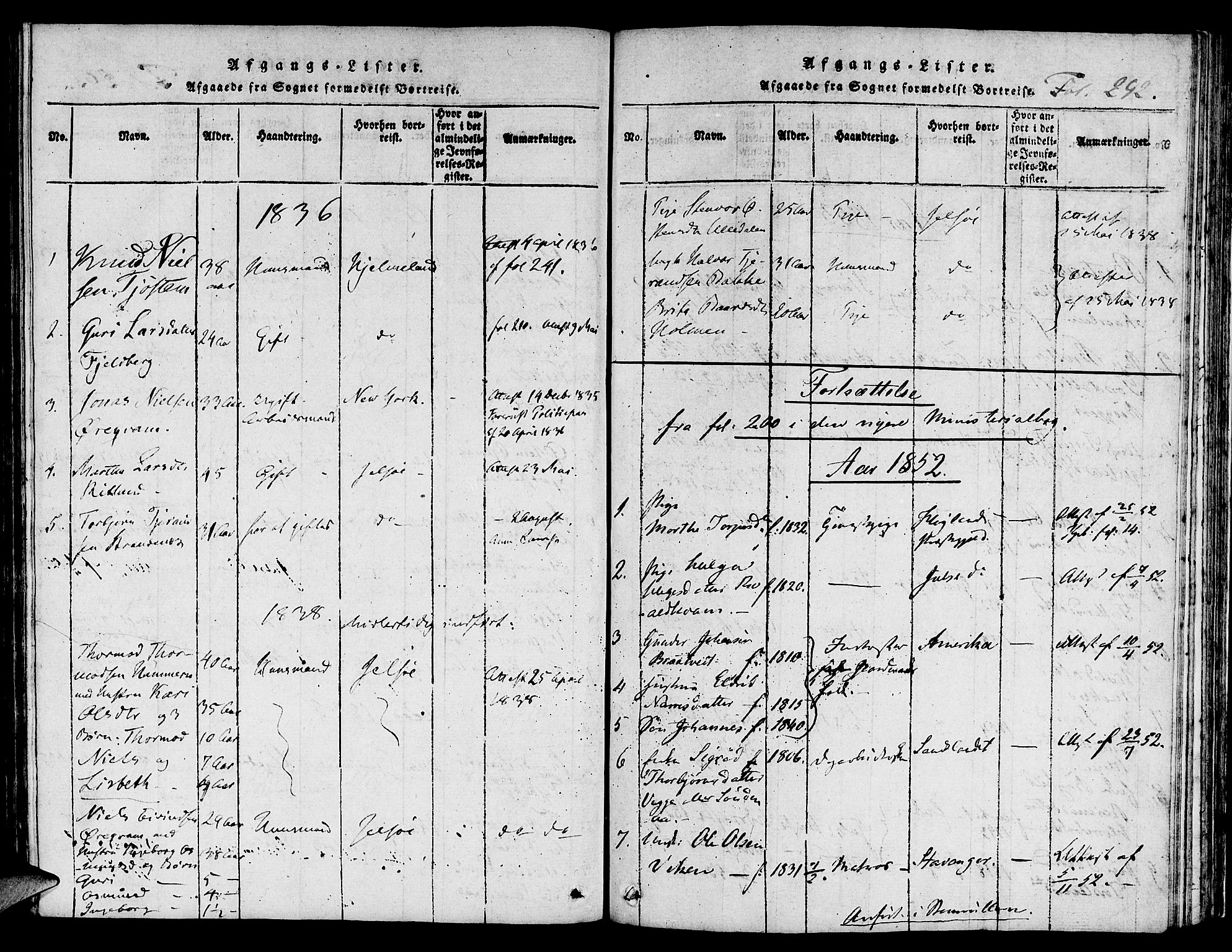 Suldal sokneprestkontor, SAST/A-101845/01/IV/L0006: Parish register (official) no. A 6, 1816-1836, p. 292