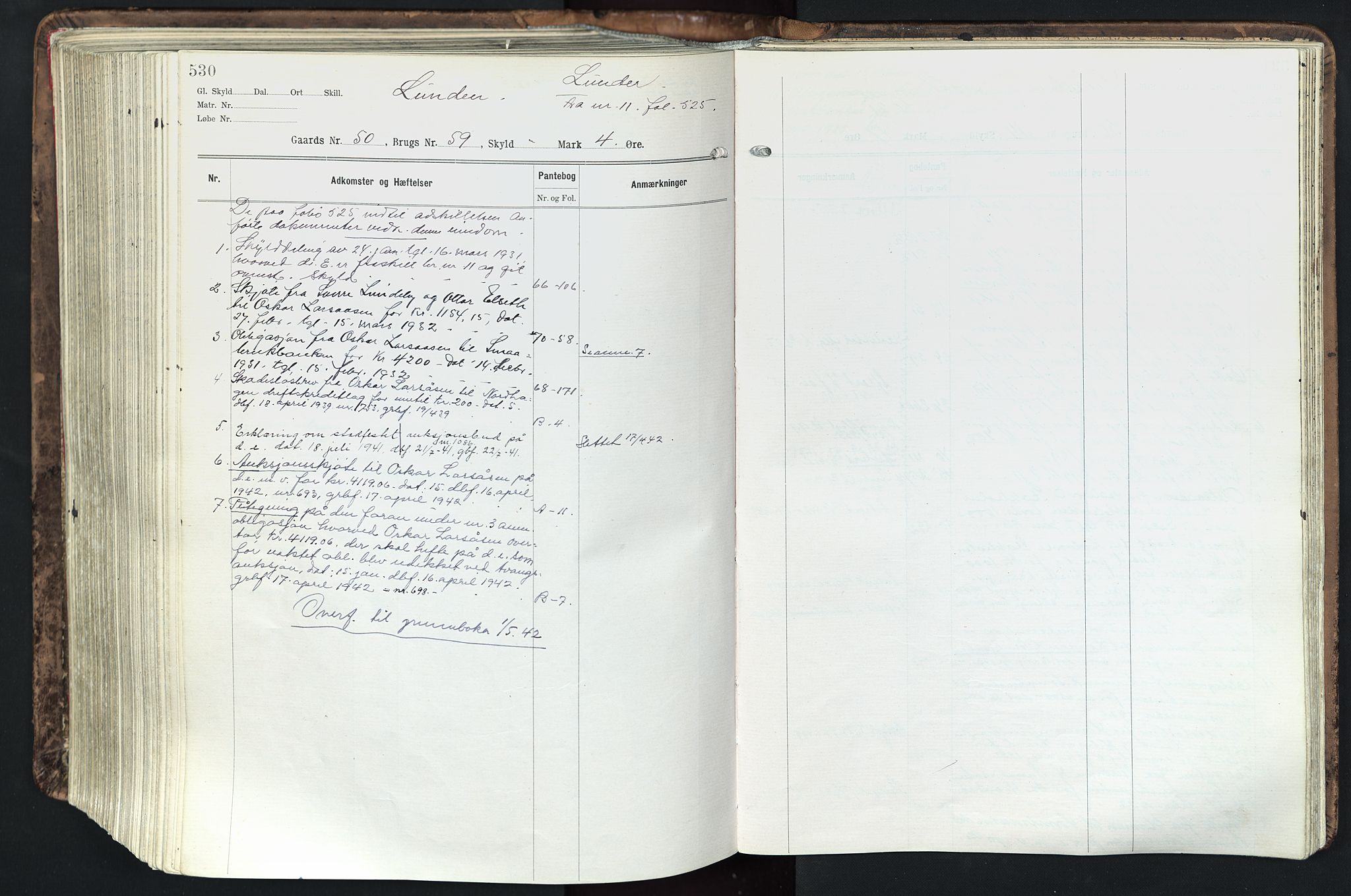 Solør tingrett, AV/SAH-TING-008/H/Ha/Hak/L0003: Mortgage register no. III, 1900-1935, p. 530