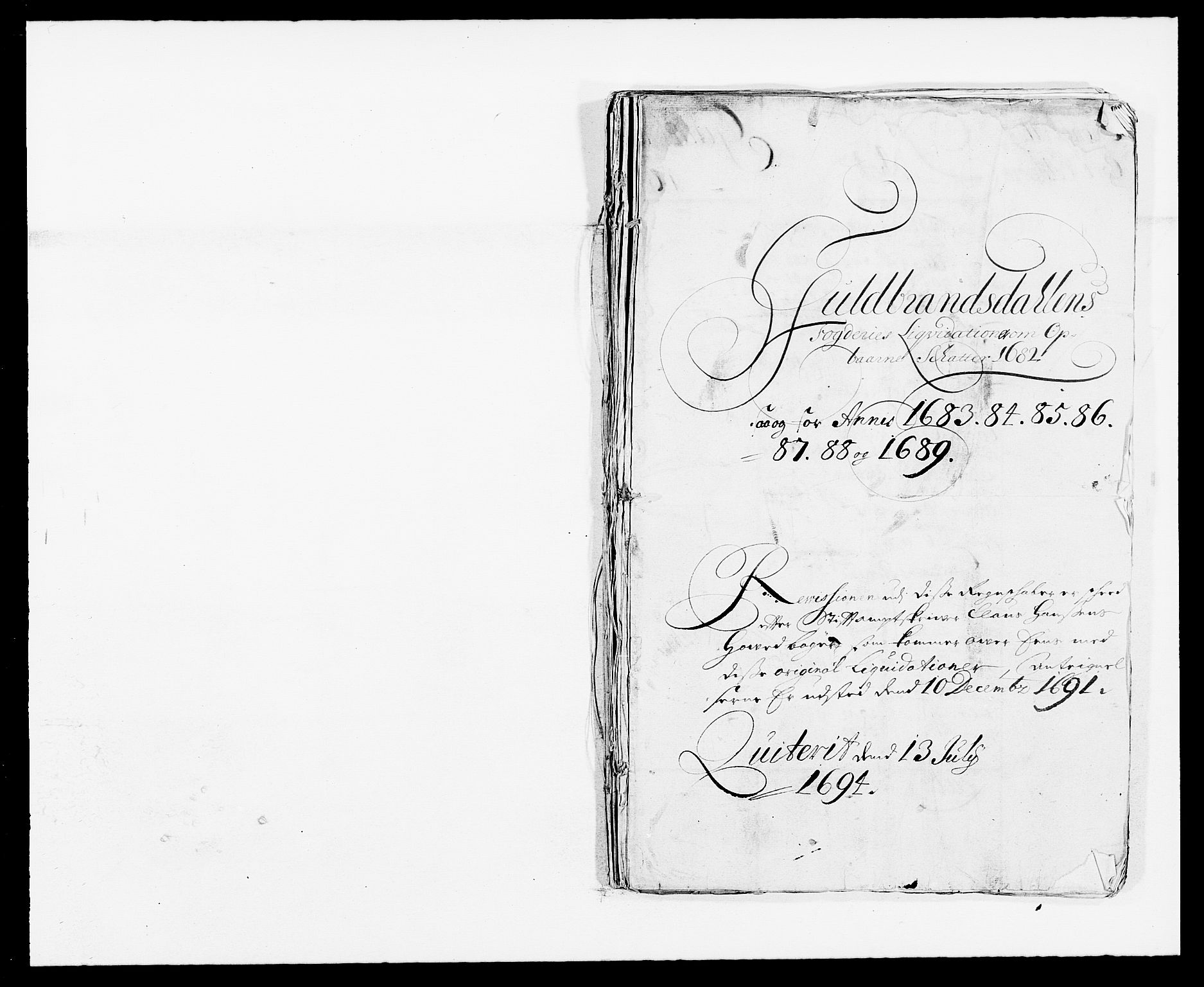 Rentekammeret inntil 1814, Reviderte regnskaper, Fogderegnskap, RA/EA-4092/R17/L1157: Fogderegnskap Gudbrandsdal, 1682-1689, p. 1