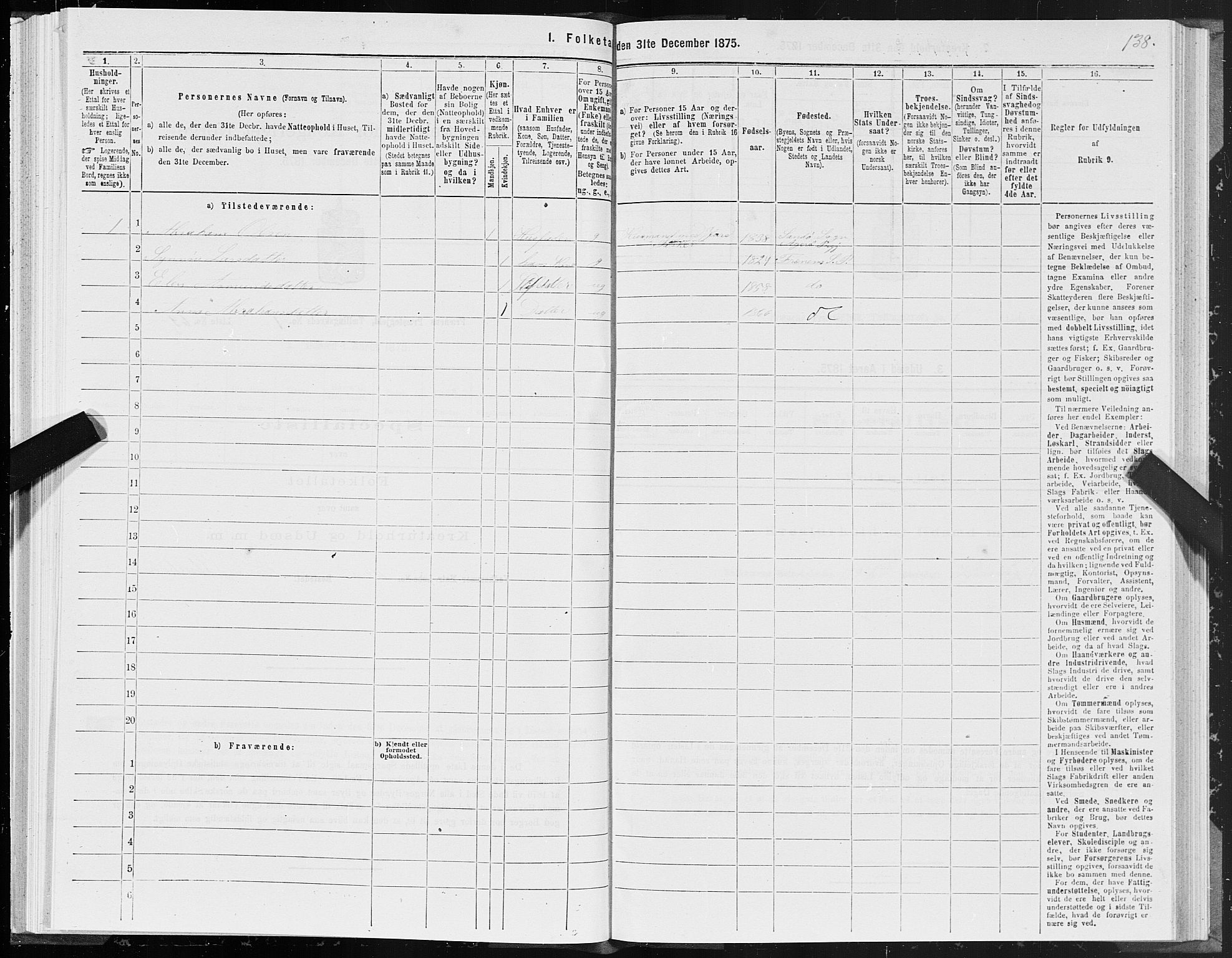 SAT, 1875 census for 1548P Fræna, 1875, p. 1138