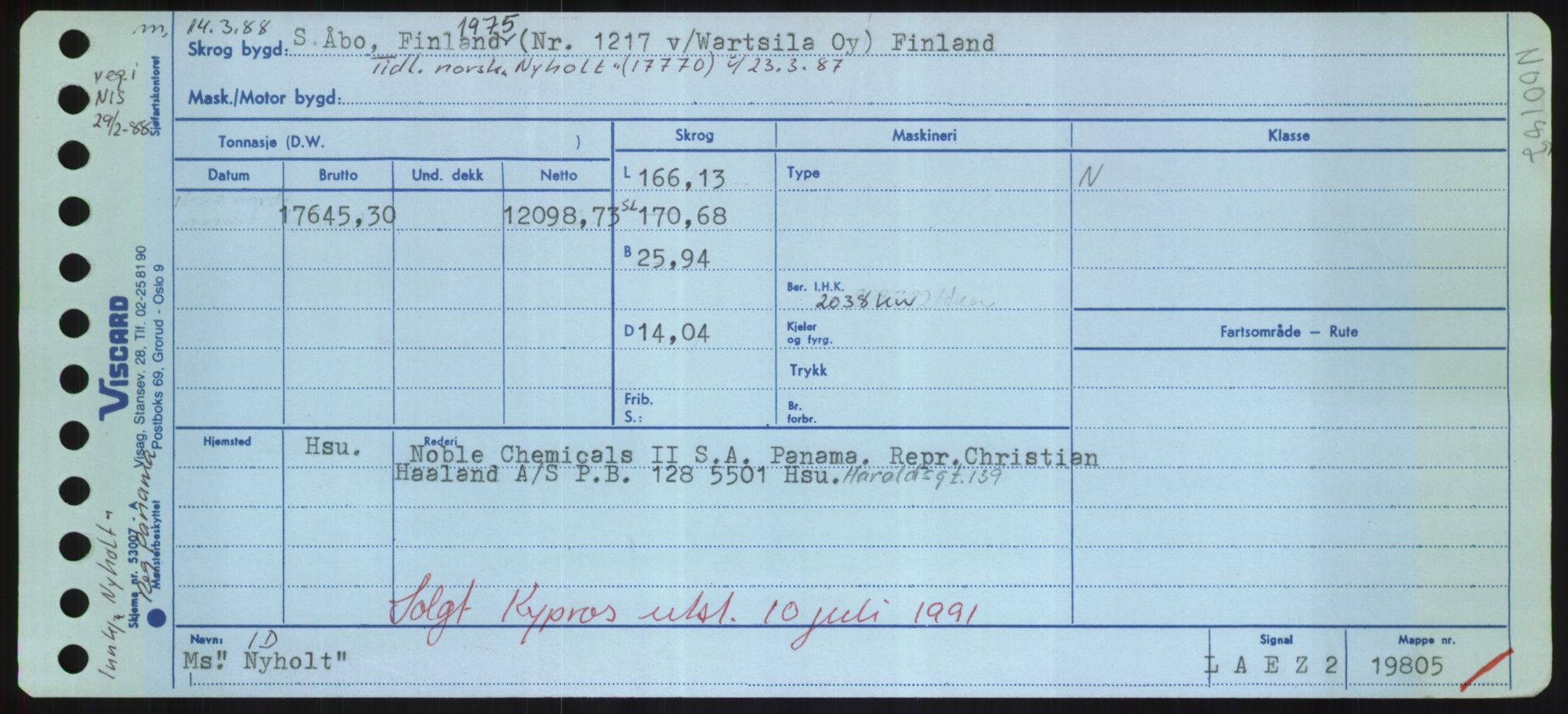 Sjøfartsdirektoratet med forløpere, Skipsmålingen, RA/S-1627/H/Hd/L0027: Fartøy, Norhop-Nør, p. 447