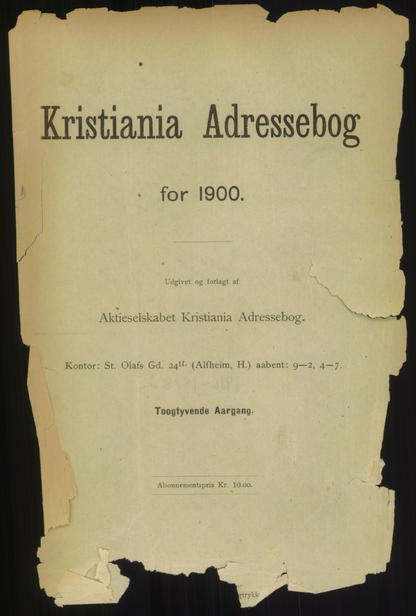 Kristiania/Oslo adressebok, PUBL/-, 1900