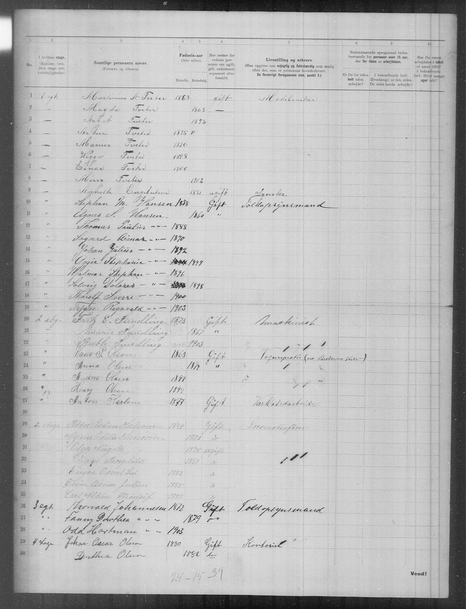 OBA, Municipal Census 1903 for Kristiania, 1903, p. 10165