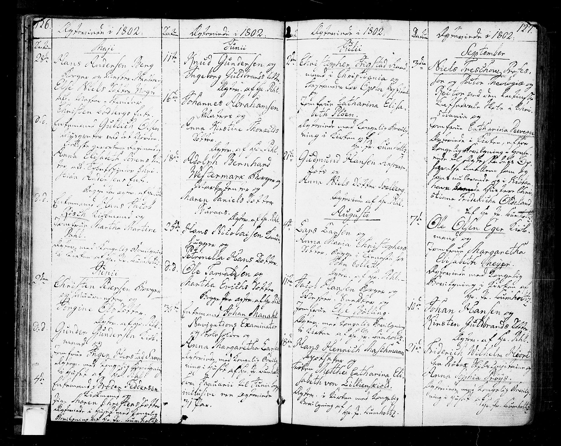 Oslo domkirke Kirkebøker, SAO/A-10752/F/Fa/L0005: Parish register (official) no. 5, 1787-1806, p. 126-127