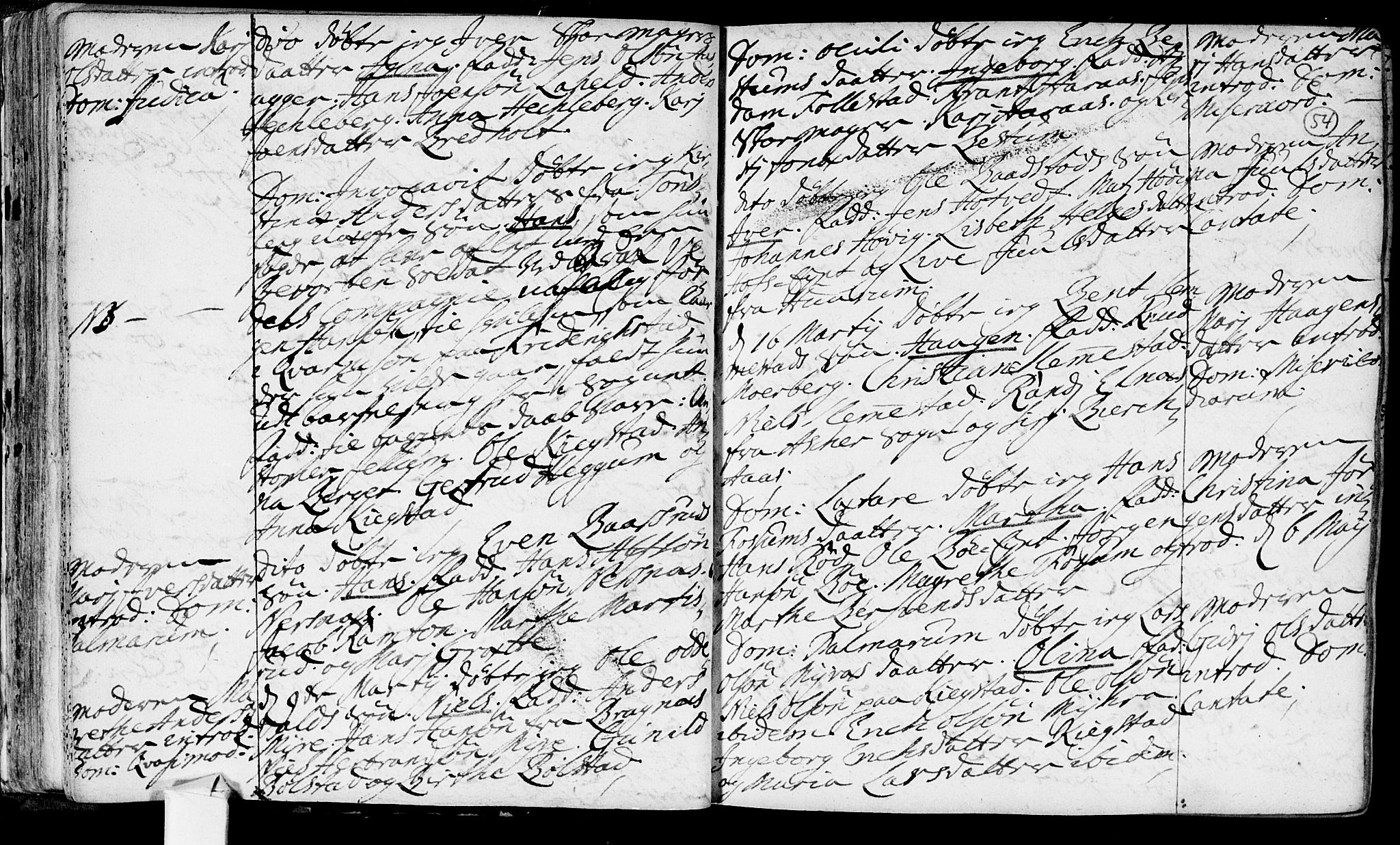 Røyken kirkebøker, AV/SAKO-A-241/F/Fa/L0002: Parish register (official) no. 2, 1731-1782, p. 54