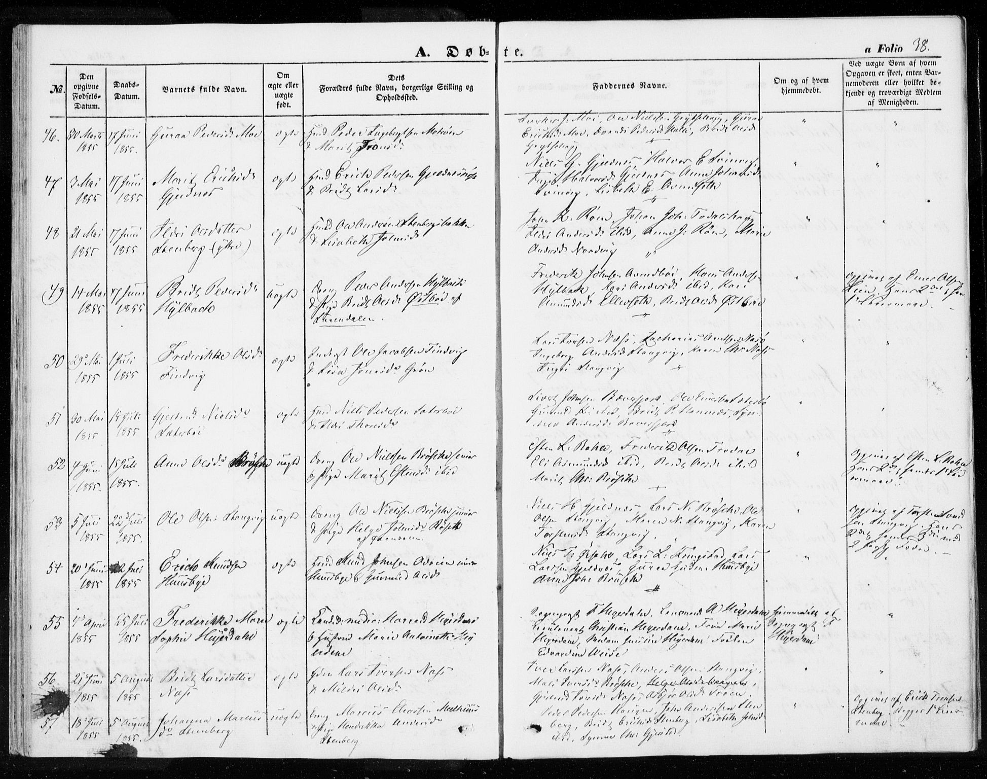Ministerialprotokoller, klokkerbøker og fødselsregistre - Møre og Romsdal, SAT/A-1454/592/L1026: Parish register (official) no. 592A04, 1849-1867, p. 38