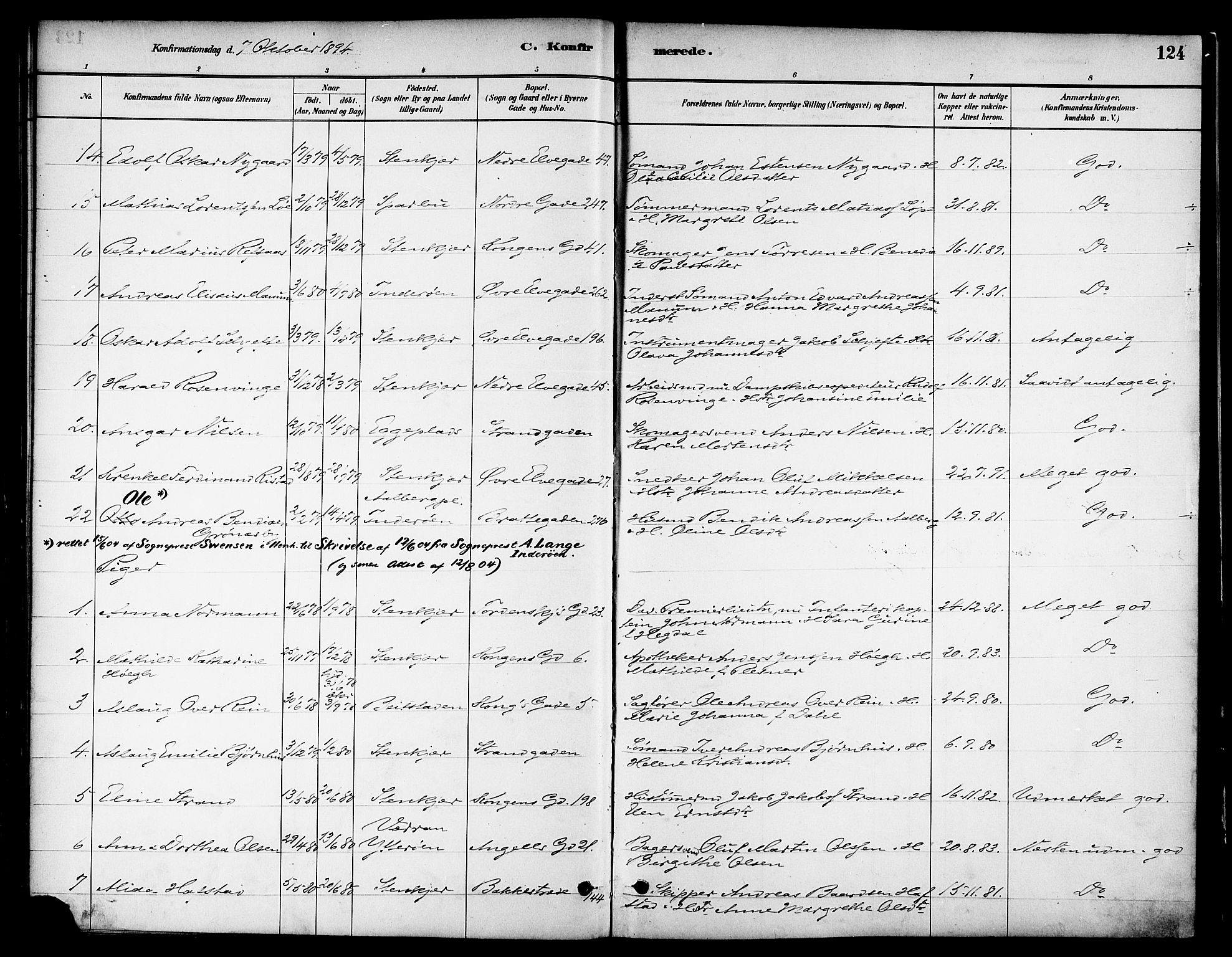 Ministerialprotokoller, klokkerbøker og fødselsregistre - Nord-Trøndelag, SAT/A-1458/739/L0371: Parish register (official) no. 739A03, 1881-1895, p. 124