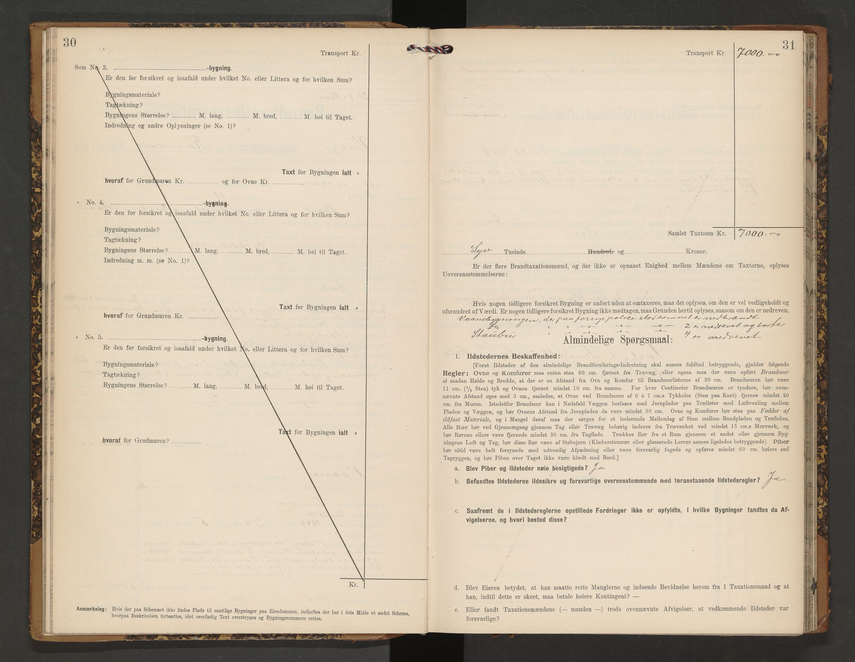 Norges Brannkasse Vågøy og Sund, AV/SAT-A-5504/Fb/L0002: Branntakstprotokoll, 1904-1913, p. 30-31