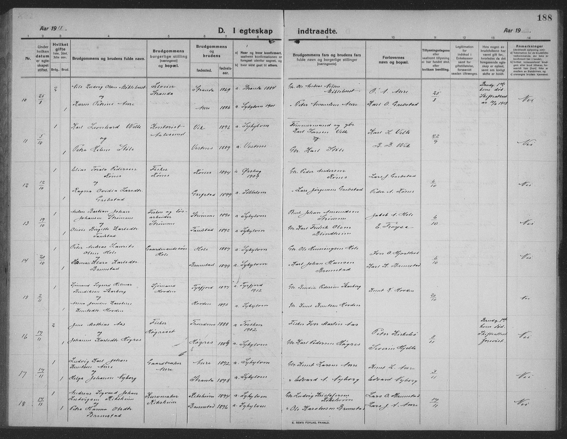 Ministerialprotokoller, klokkerbøker og fødselsregistre - Møre og Romsdal, AV/SAT-A-1454/523/L0342: Parish register (copy) no. 523C05, 1916-1937, p. 188