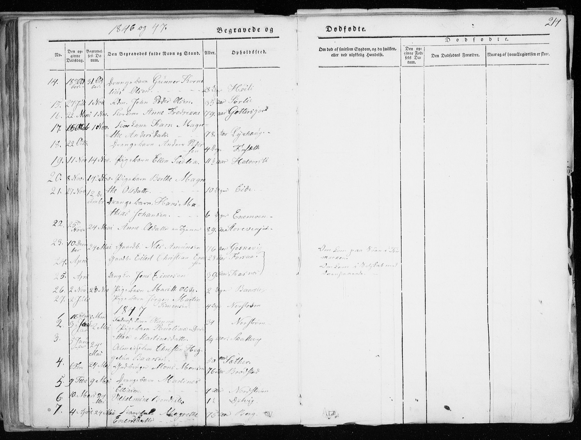 Tranøy sokneprestkontor, SATØ/S-1313/I/Ia/Iaa/L0006kirke: Parish register (official) no. 6, 1844-1855, p. 214