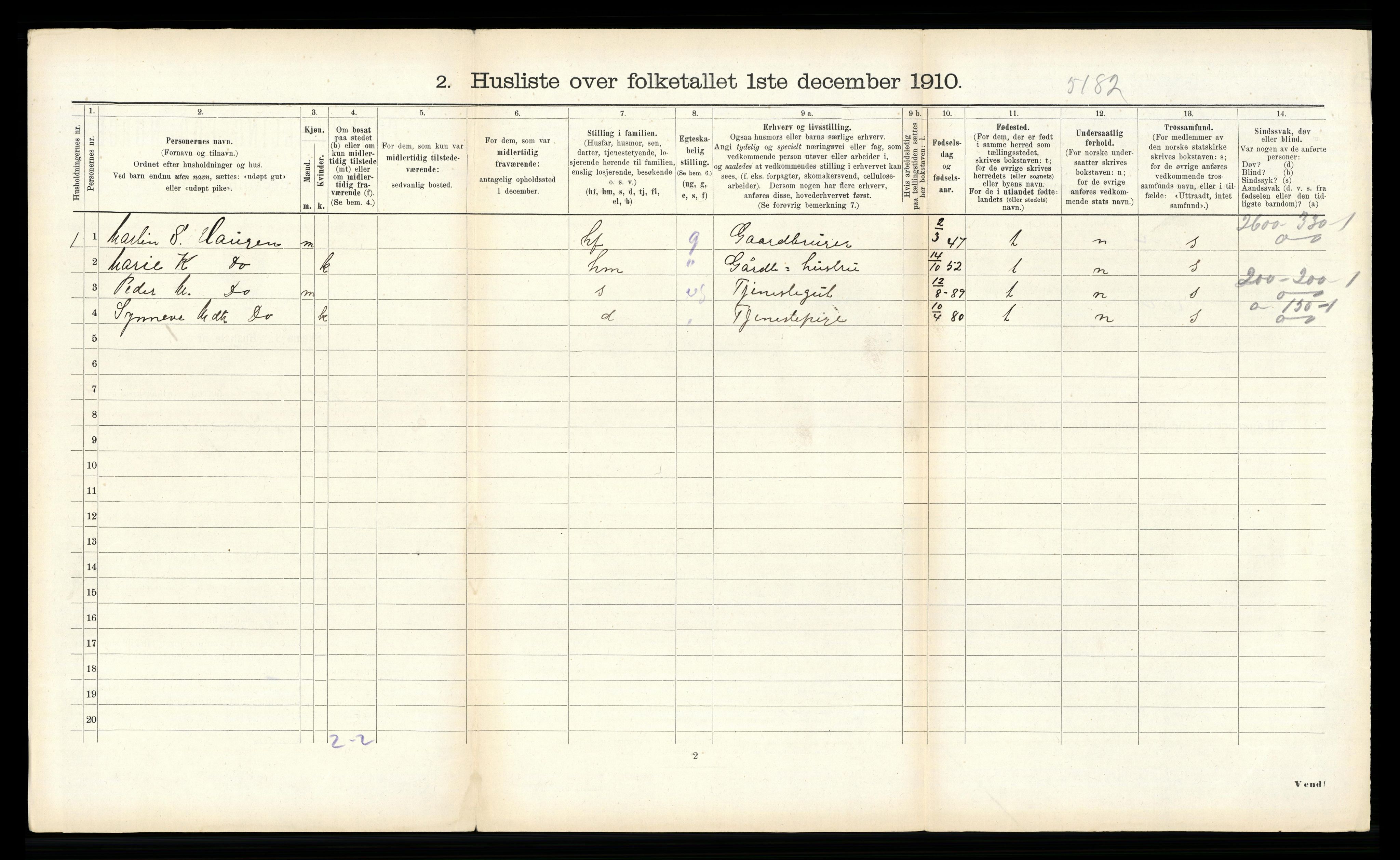 RA, 1910 census for Hjørundfjord, 1910, p. 425