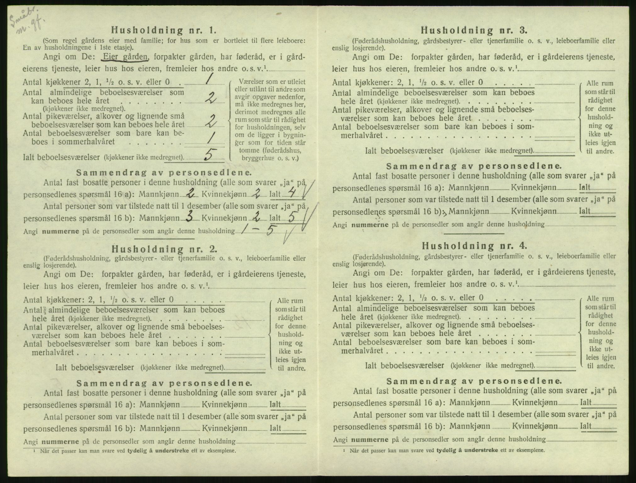 SAT, 1920 census for Syvde, 1920, p. 125