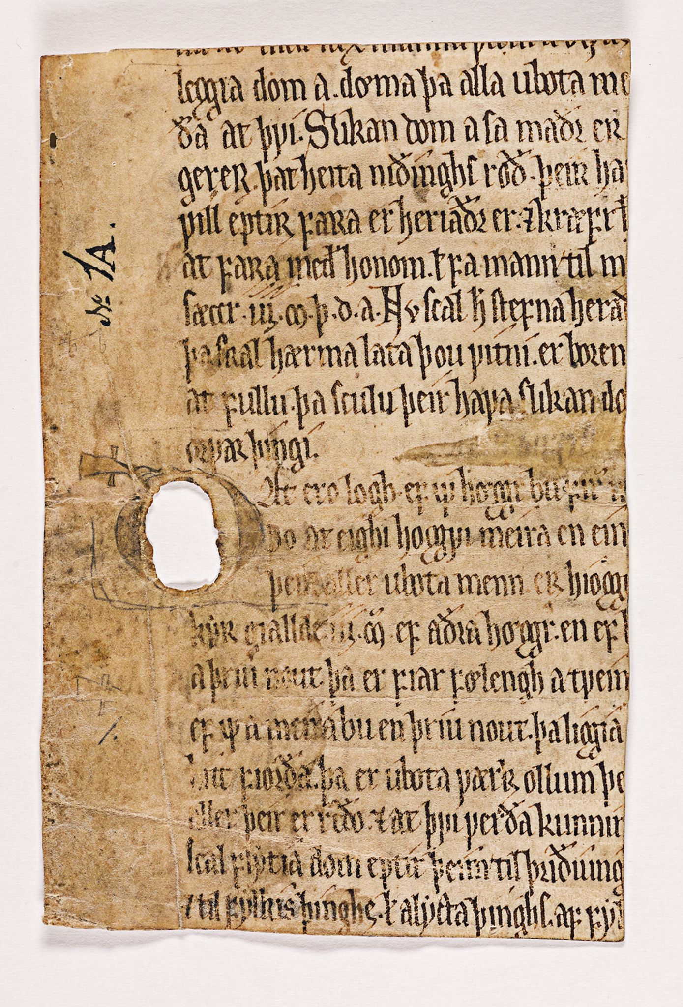 Riksarkivets diplomsamling, AV/RA-EA-5965/F26/L0001: Norrøne membranfragmenter bestand 1, 1100-1536, p. 1