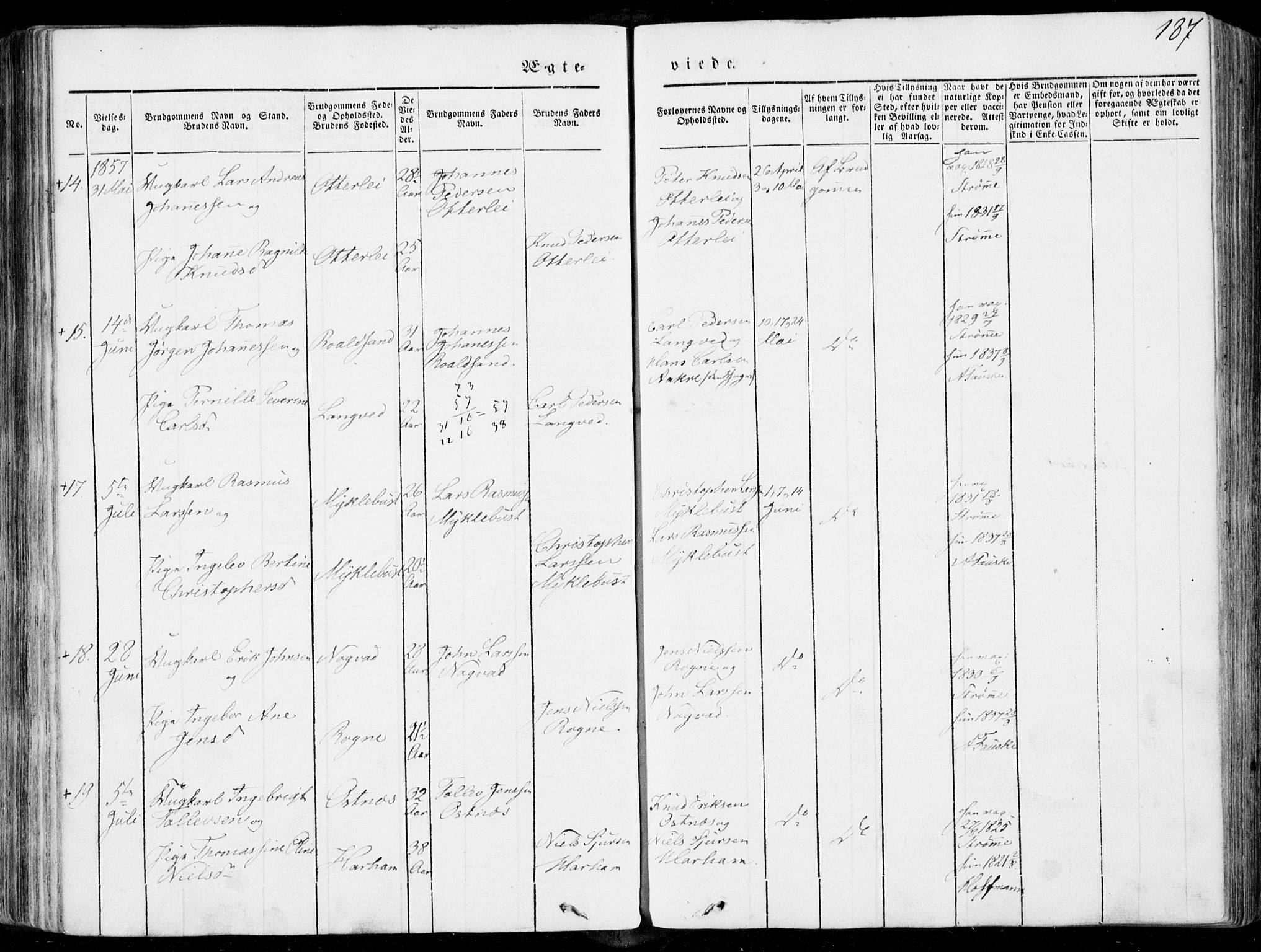 Ministerialprotokoller, klokkerbøker og fødselsregistre - Møre og Romsdal, AV/SAT-A-1454/536/L0497: Parish register (official) no. 536A06, 1845-1865, p. 187