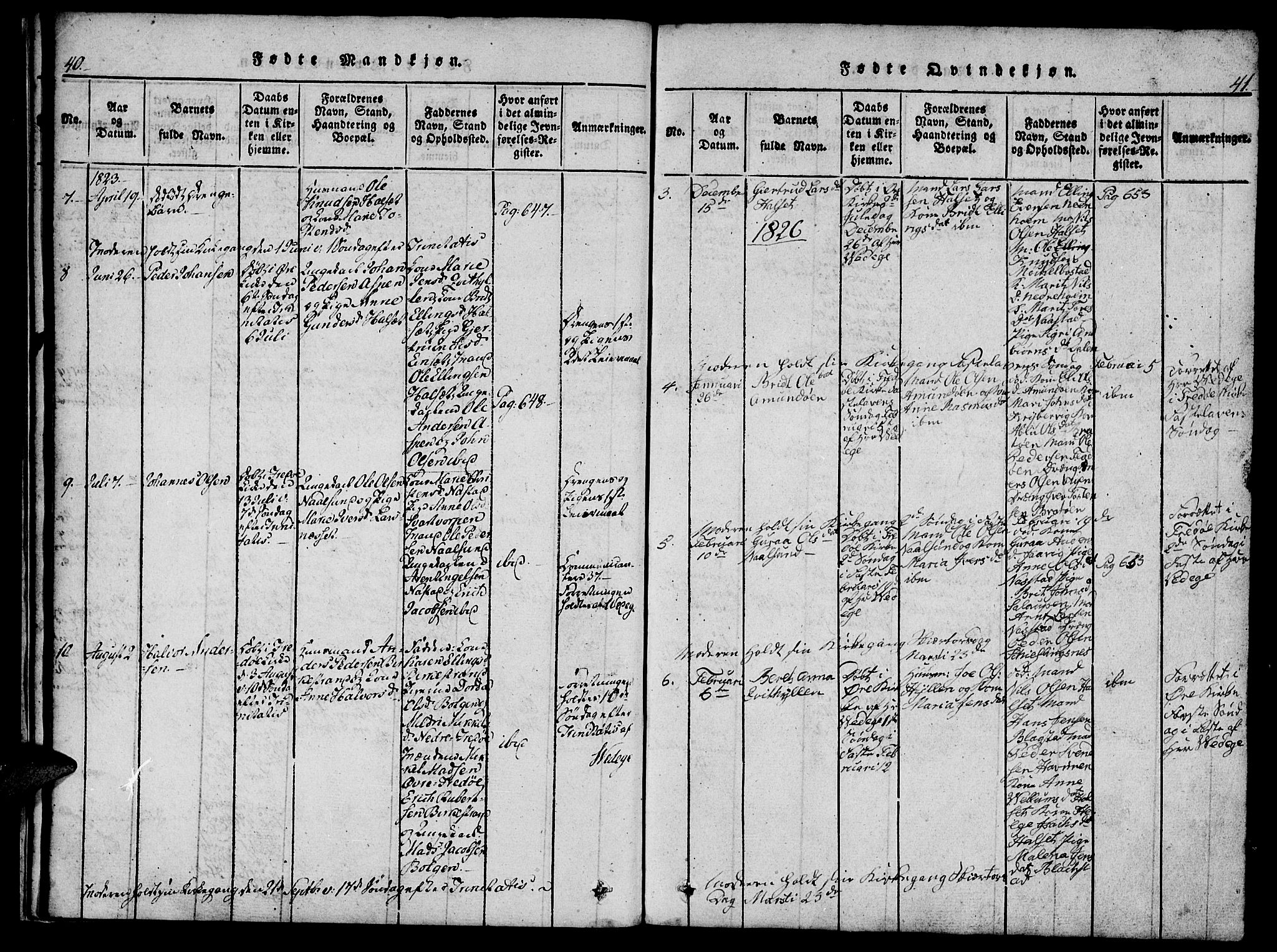 Ministerialprotokoller, klokkerbøker og fødselsregistre - Møre og Romsdal, SAT/A-1454/573/L0873: Parish register (copy) no. 573C01, 1819-1834, p. 40-41