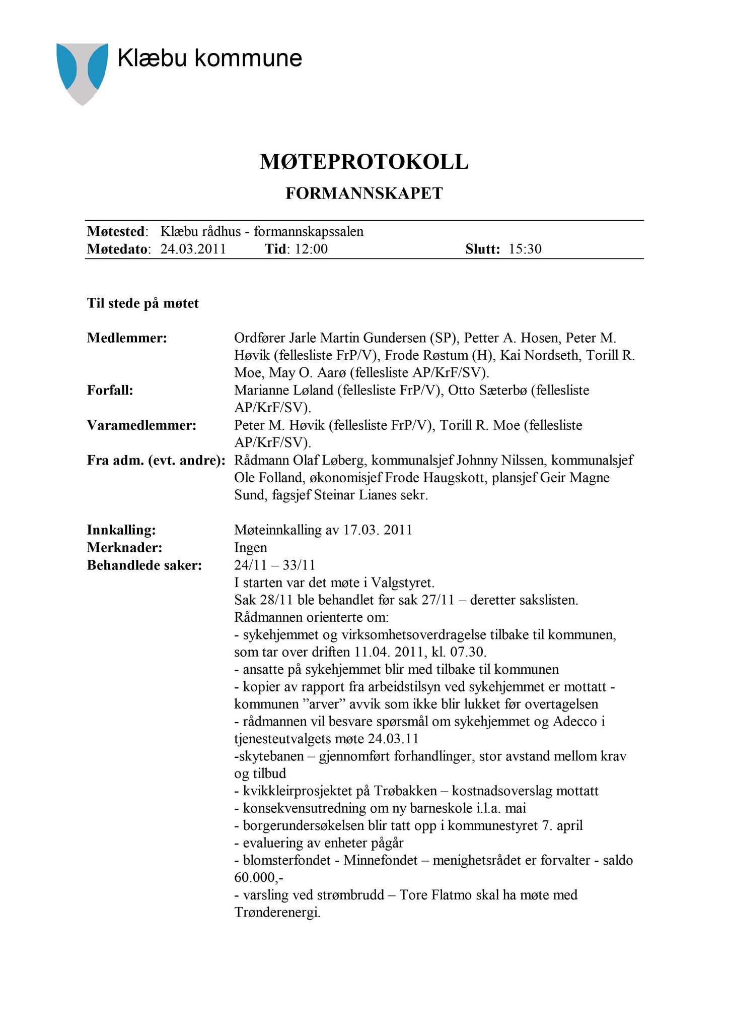 Klæbu Kommune, TRKO/KK/02-FS/L004: Formannsskapet - Møtedokumenter, 2011, p. 616