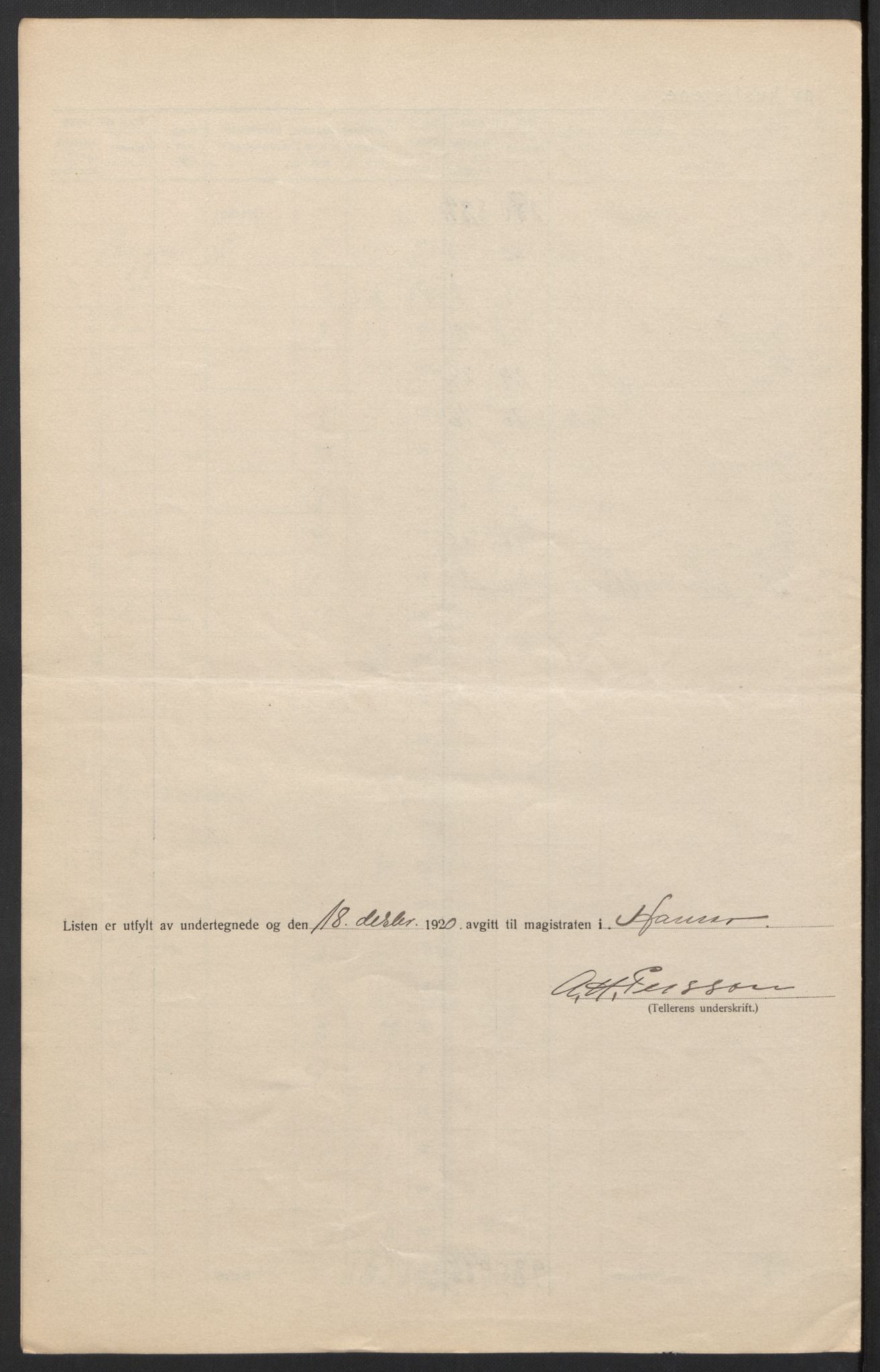 SAH, 1920 census for Hamar, 1920, p. 29