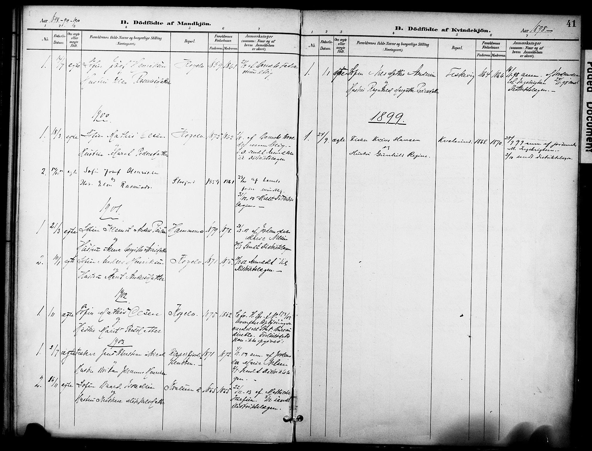 Hammerfest sokneprestkontor, SATØ/S-1347/H/Ha/L0012.kirke: Parish register (official) no. 12, 1898-1908, p. 41