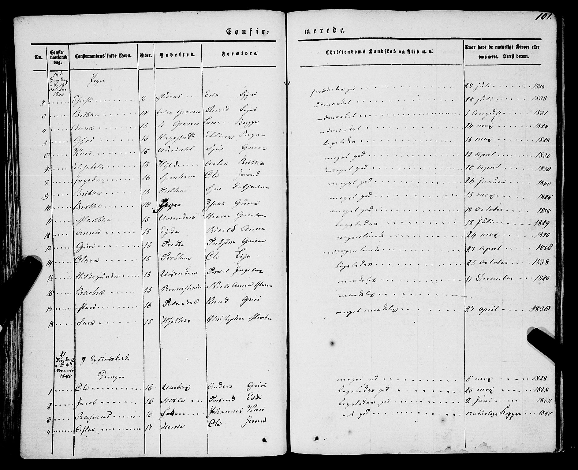 Ulvik sokneprestembete, AV/SAB-A-78801/H/Haa: Parish register (official) no. A 12, 1839-1853, p. 101