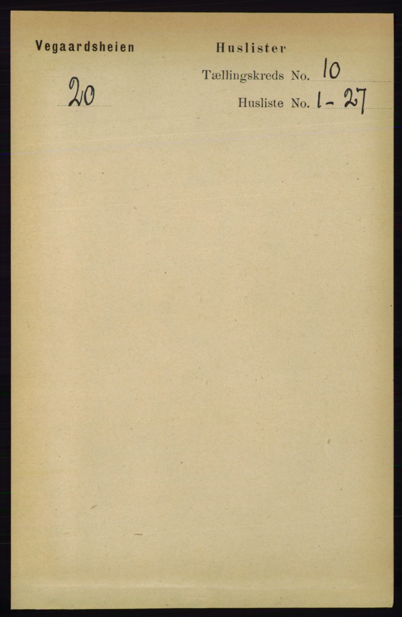 RA, 1891 census for 0912 Vegårshei, 1891, p. 1878