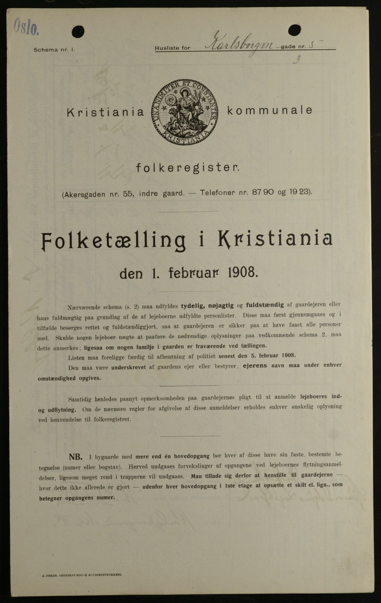 OBA, Municipal Census 1908 for Kristiania, 1908, p. 43792