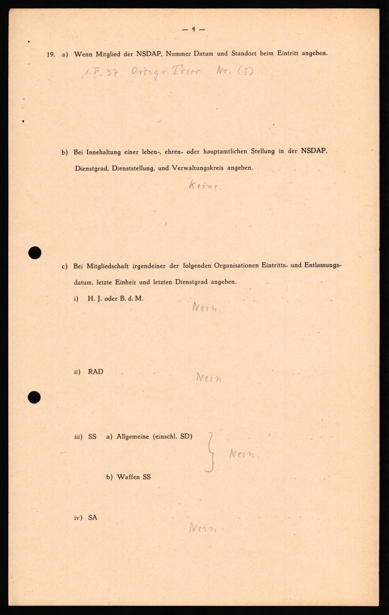 Forsvaret, Forsvarets overkommando II, AV/RA-RAFA-3915/D/Db/L0030: CI Questionaires. Tyske okkupasjonsstyrker i Norge. Tyskere., 1945-1946, p. 265