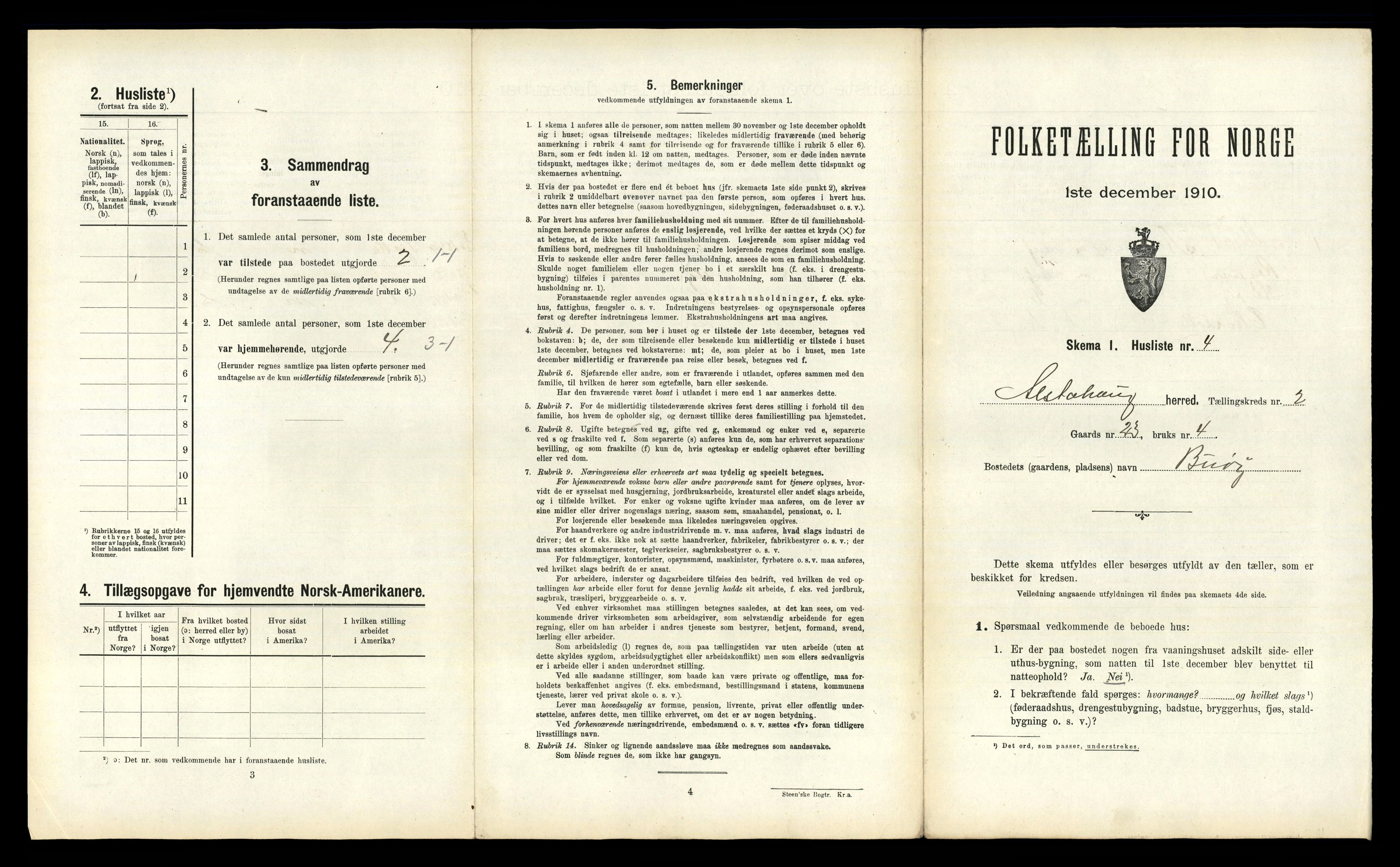 RA, 1910 census for Alstahaug, 1910, p. 278