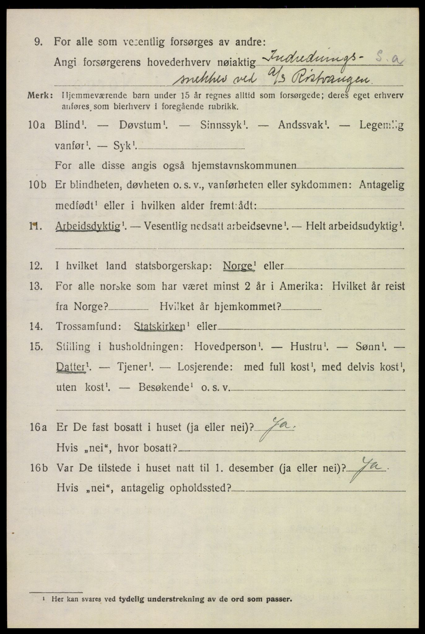 SAH, 1920 census for Tynset, 1920, p. 8363