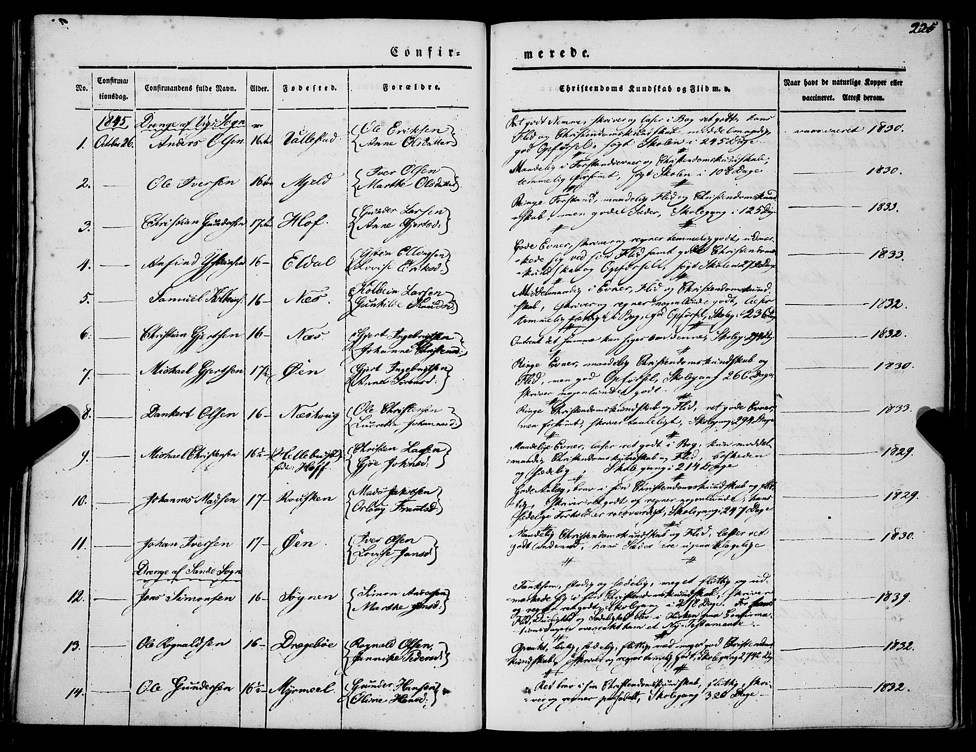 Gaular sokneprestembete, AV/SAB-A-80001/H/Haa: Parish register (official) no. A 4I, 1840-1859, p. 225