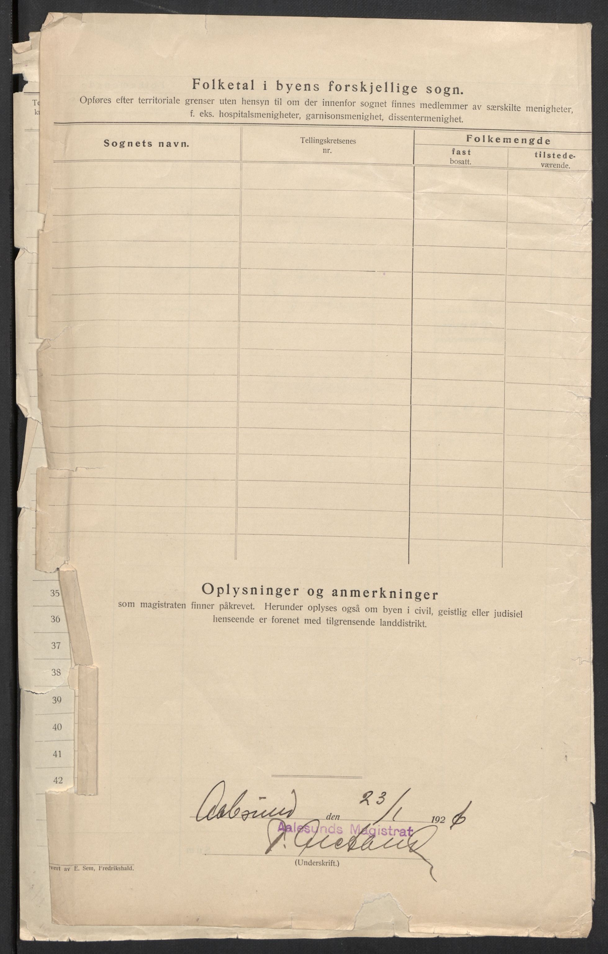 SAT, 1920 census for Ålesund, 1920, p. 5